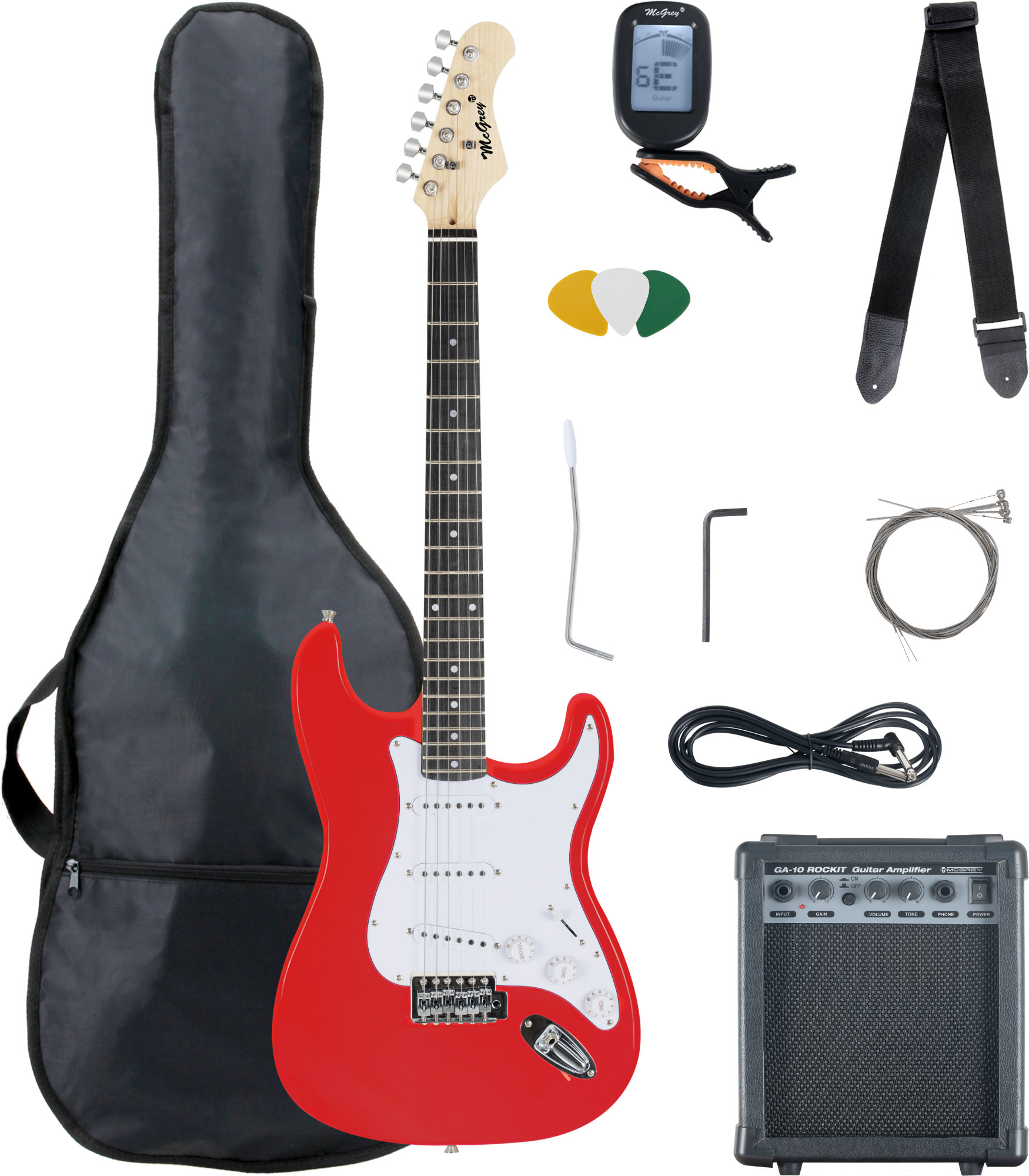 McGrey Rockit E-Gitarre ST-Komplettset Fiesta Red  - Retoure (Zustand: sehr gut)