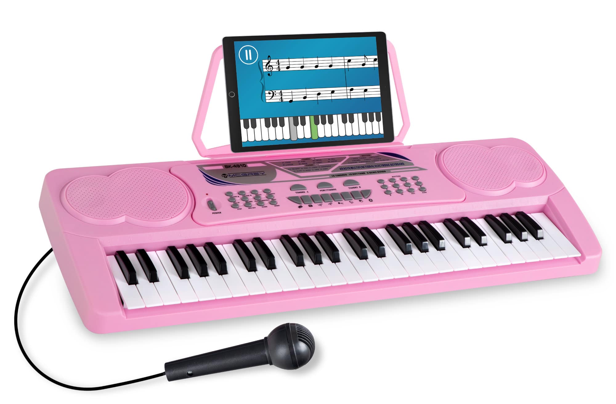 McGrey BK-4910PK Keyboard mit 49 Tasten und Notenhalter Pink  - Retoure (Zustand: sehr gut)