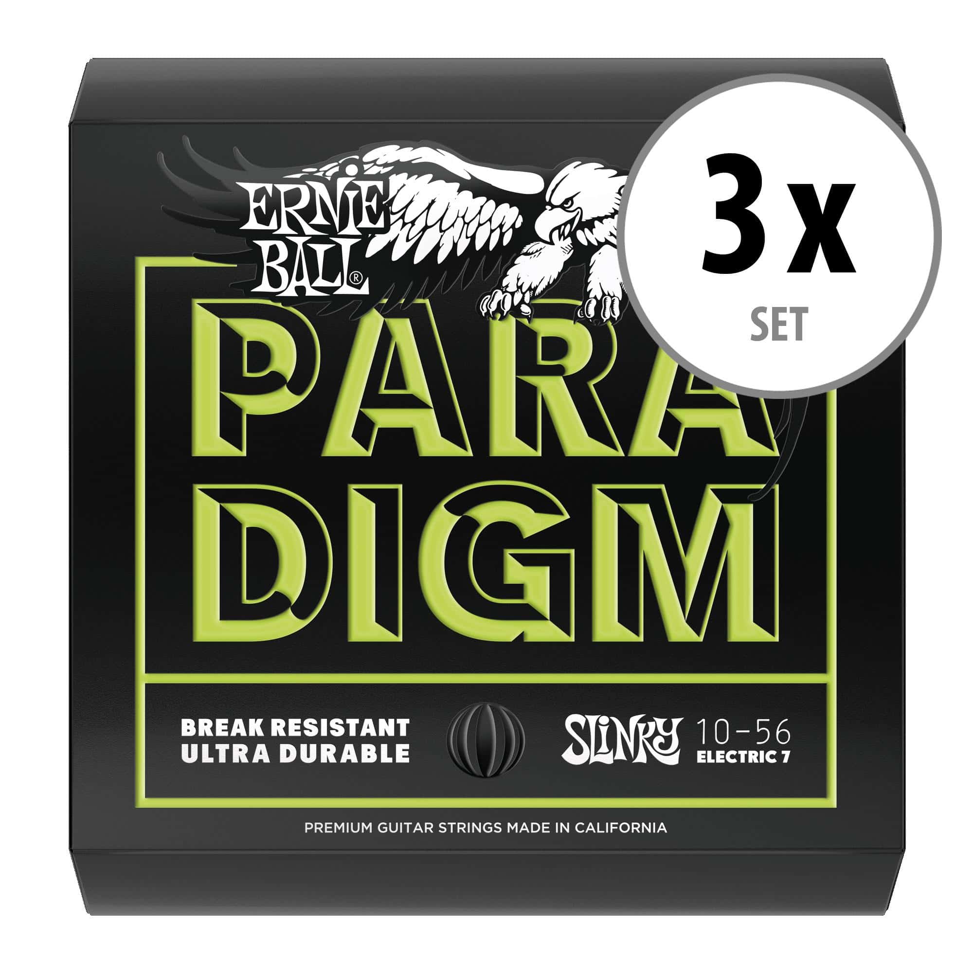 Ernie Ball 2028 Paradigm Regular Slinky 7-String 3x Set