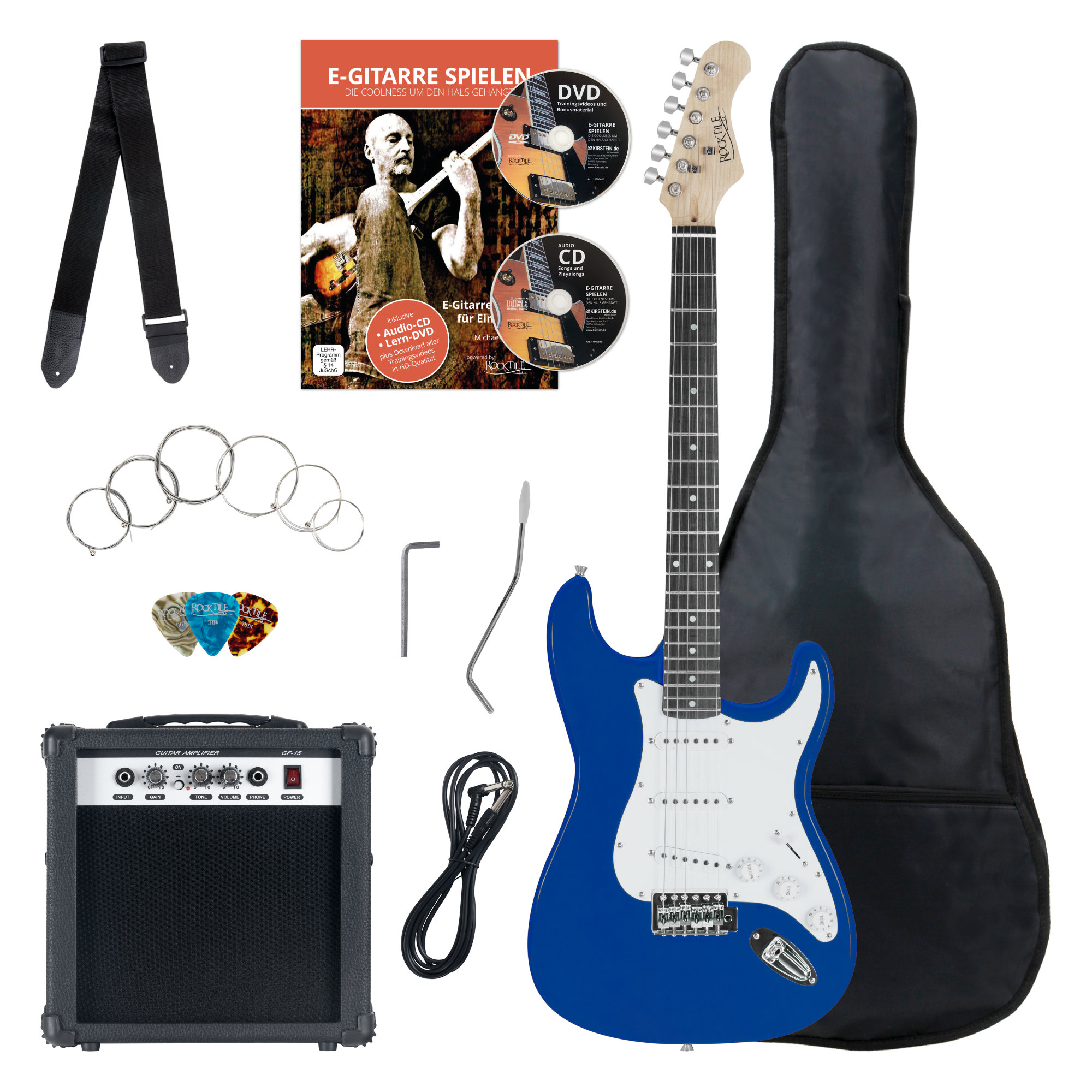 Rocktile Banger's Pack E-Gitarren Set, 8-teilig Blue  - Retoure (Zustand: sehr gut)