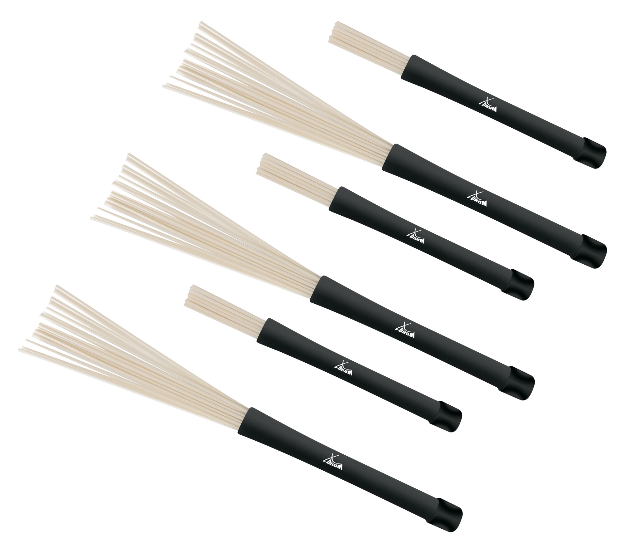 3 Paar SET XDrum NJB3 Jazzbesen Nylon-Brushes