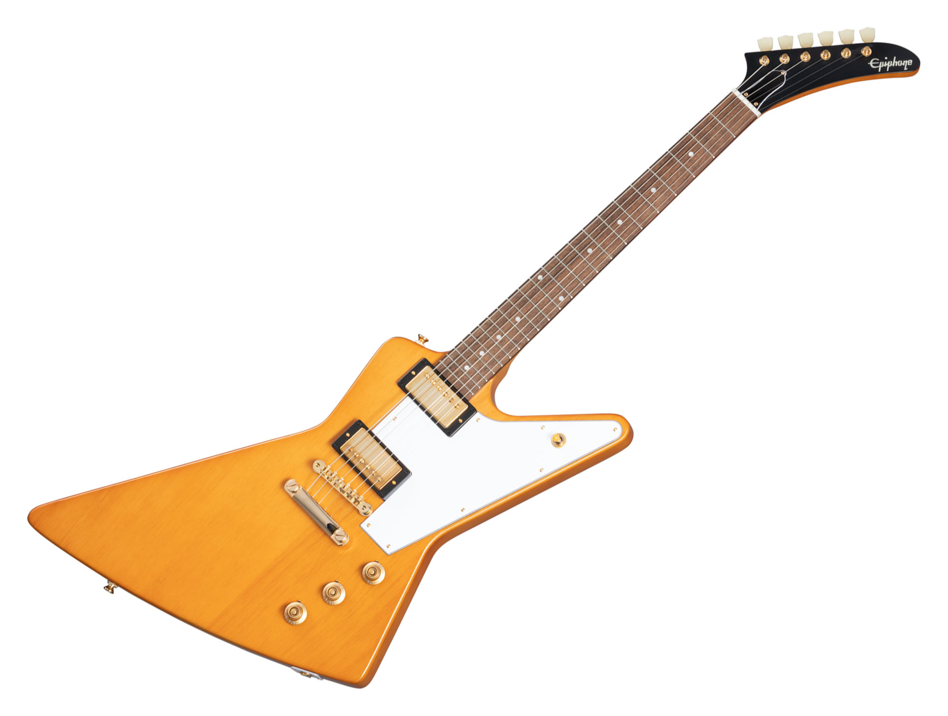 Epiphone 1958 Korina Explorer (White Pickguard) Aged Natural  - Retoure (Zustand: sehr gut)