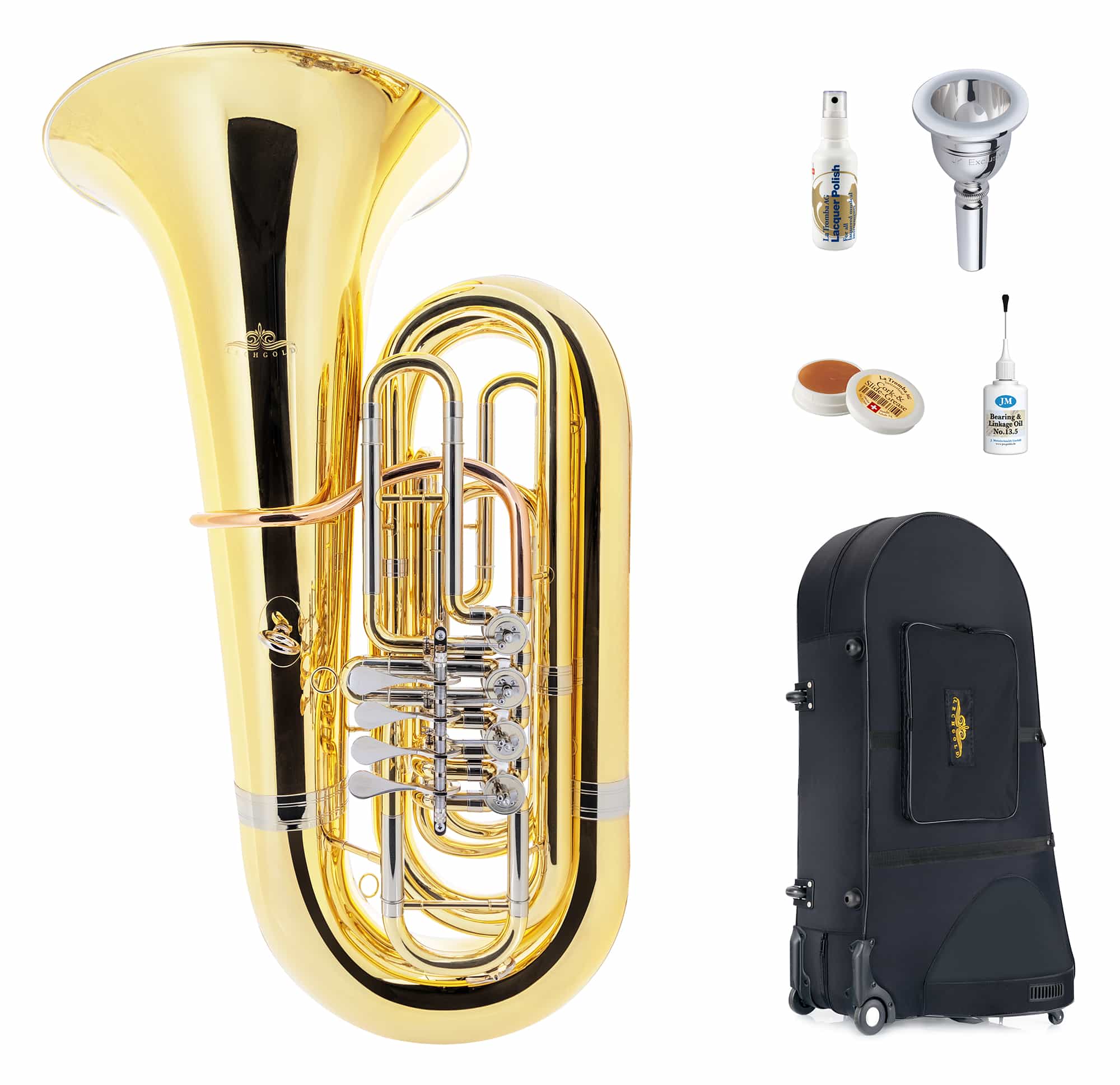 Lechgold BT-18/4L Bb-Tuba lackiert Deluxe Set