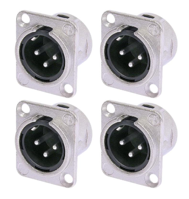 Neutrik NC3MDL1 XLR Einbaustecker male 4er Pack