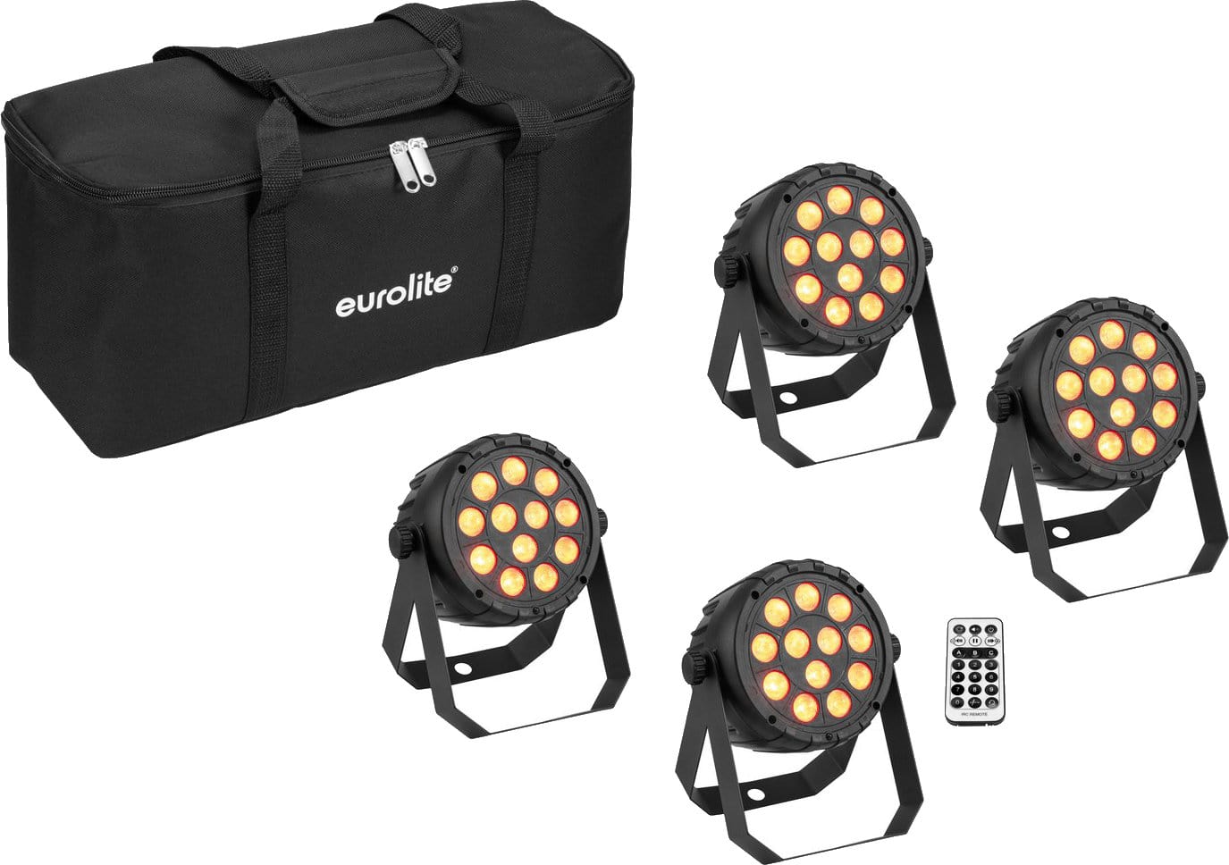 Eurolite 4x LED PARty Spot Silent RGB/WW Set mit Softbag und Fernbedienung  - Retoure (Zustand: gut)