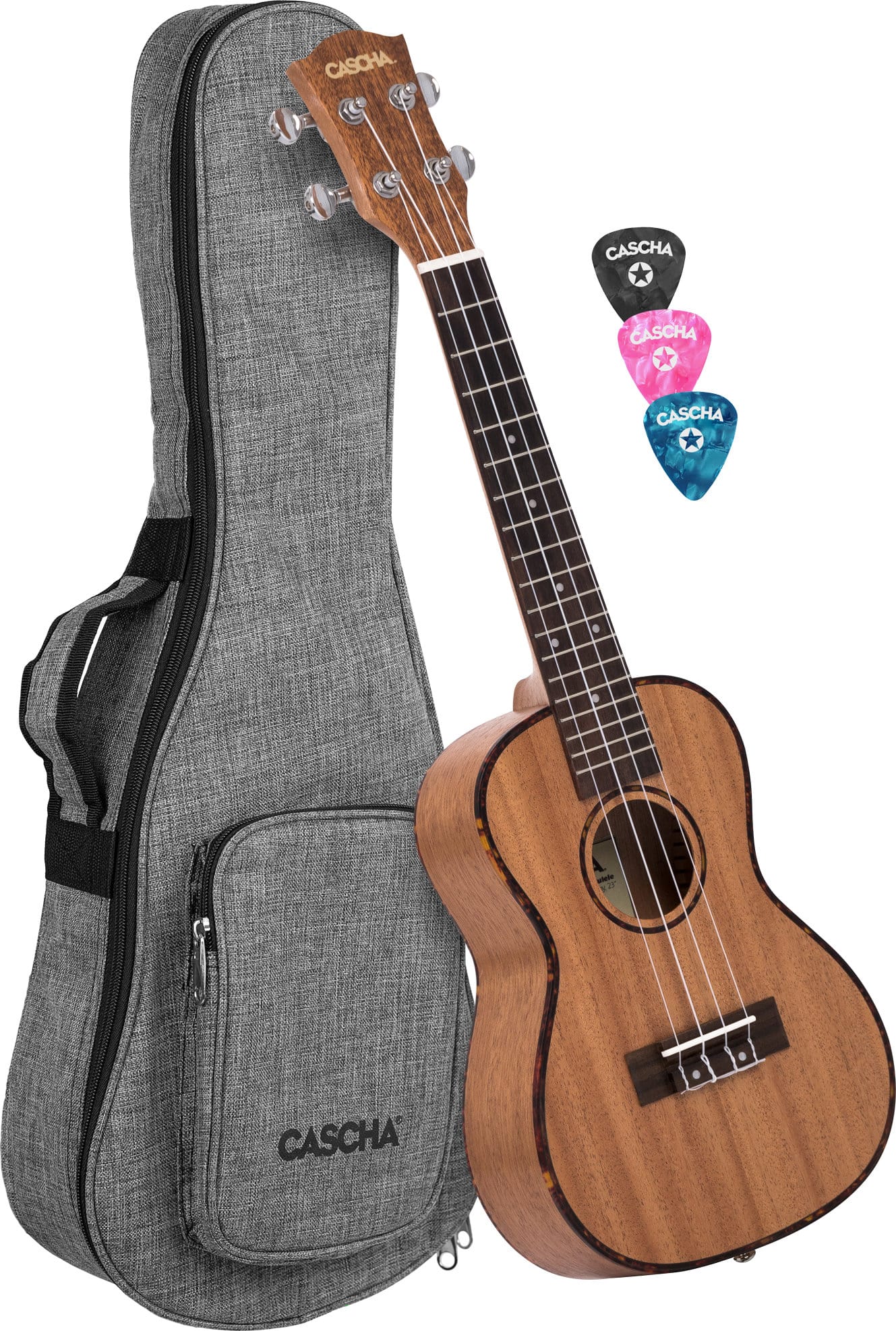 Cascha Premium Konzert Mahagoni Ukulele Set