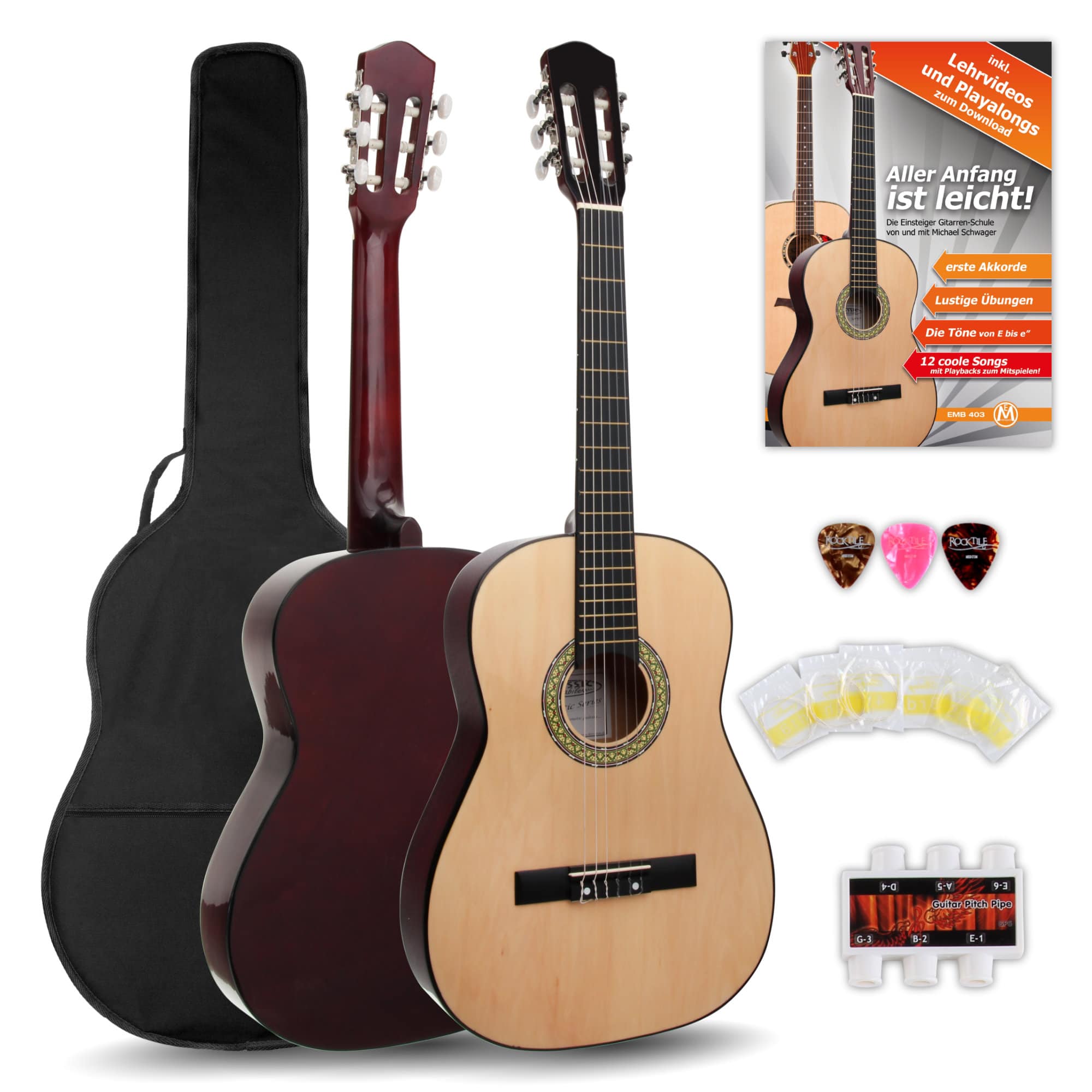 Classic Cantabile Acoustic Series AS-851 7/8 Konzertgitarre Starterset  - Retoure (Zustand: sehr gut)