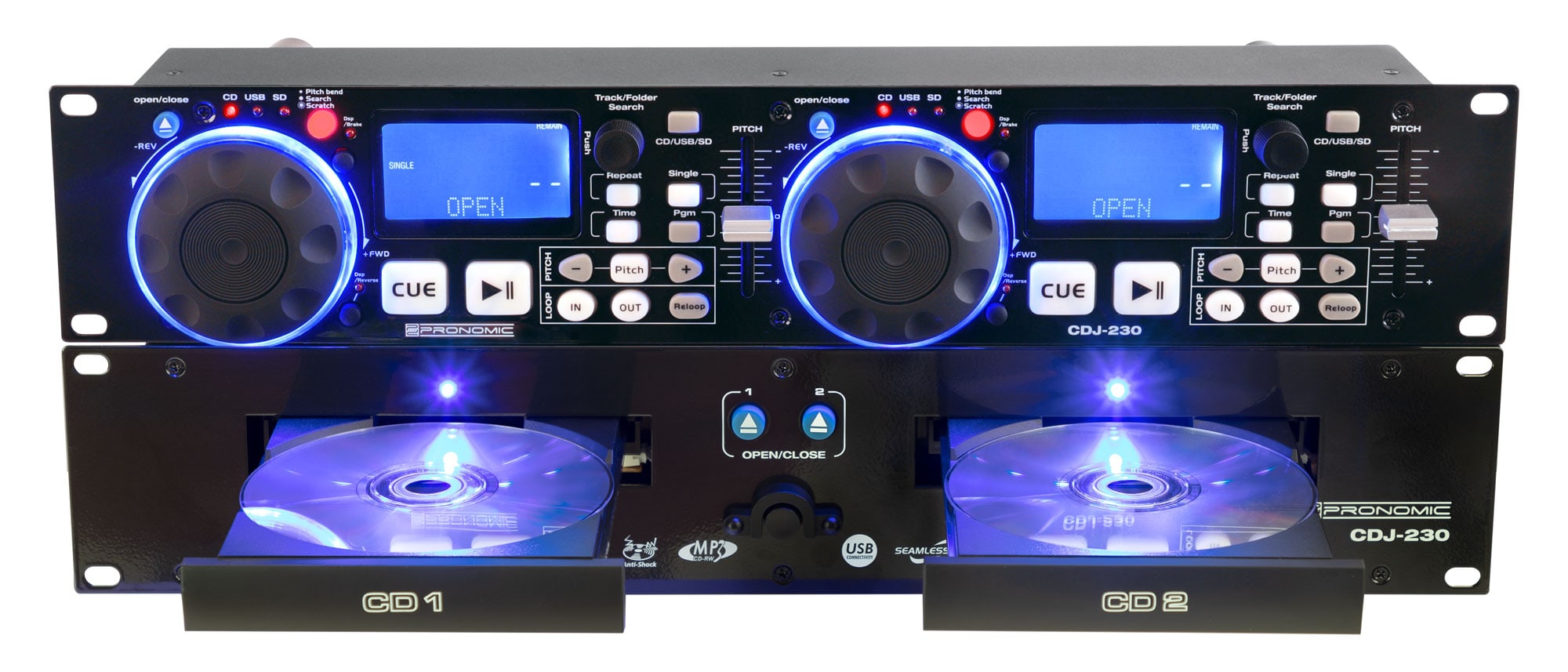 Pronomic CDJ-230 Doppel DJ CD Player mit USB & SD  - Retoure (Zustand: akzeptabel)