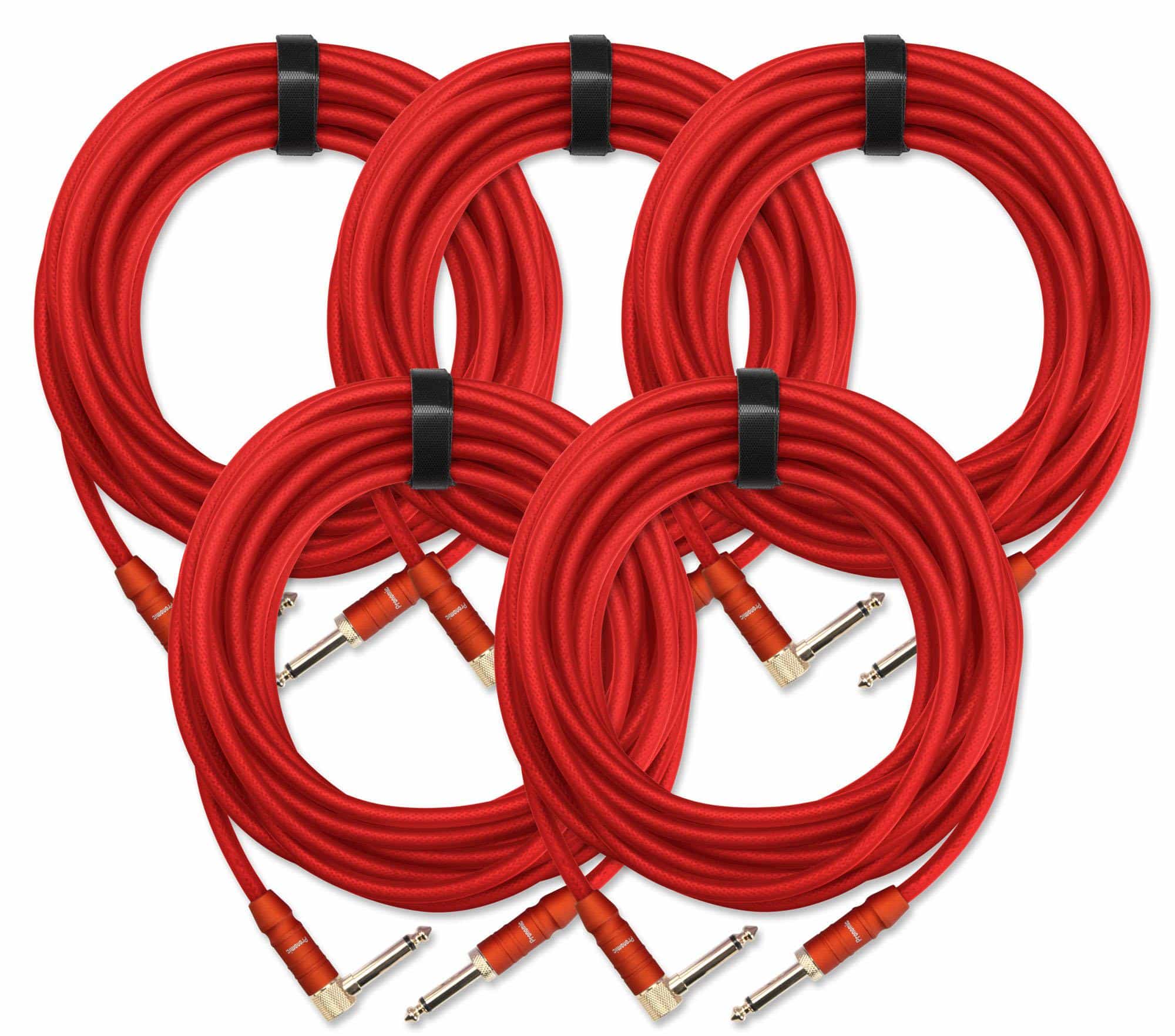 Pronomic Trendline INST-6R Instrumentenkabel 6m rot 5x Set