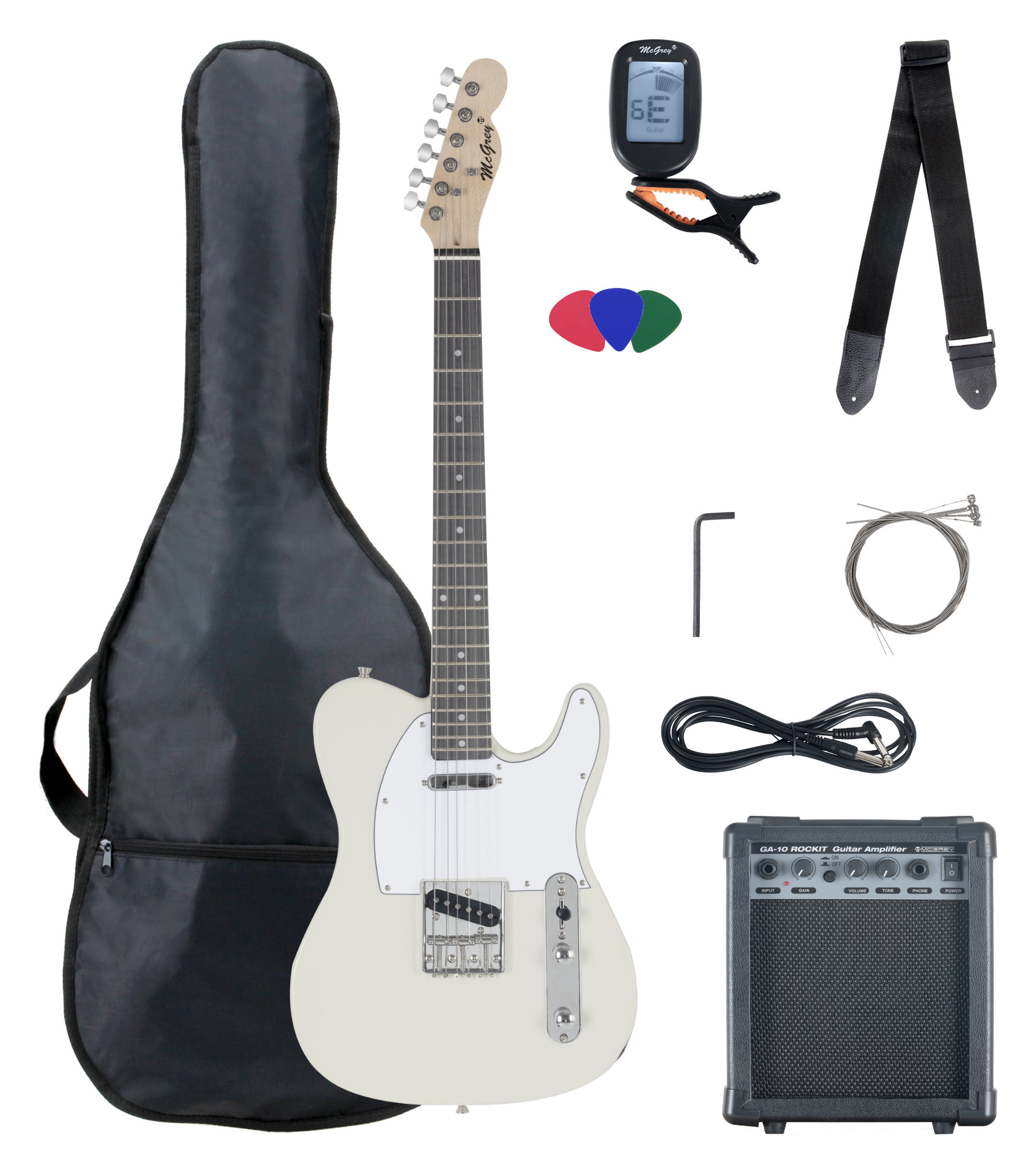 McGrey Rockit E-Gitarre TL-Style Komplettset Antique White  - Retoure (Zustand: gut)