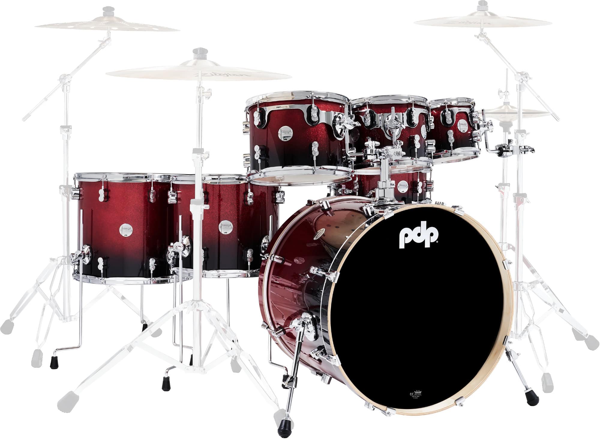 PDP Concept Maple Shell Set Red to Black Fade