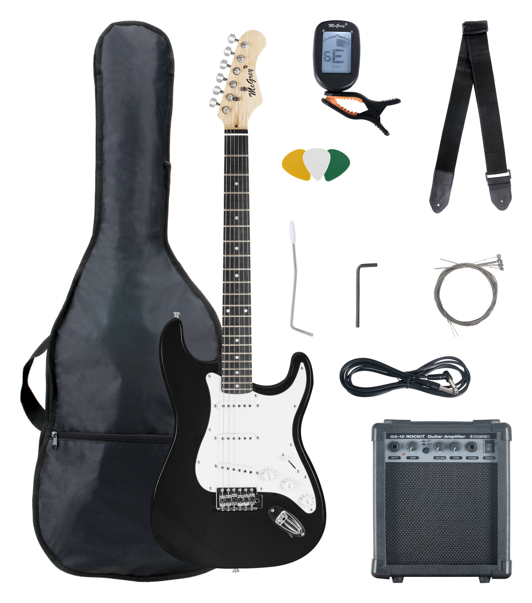 McGrey Rockit E-Gitarre ST-Komplettset Black  - Retoure (Zustand: sehr gut)