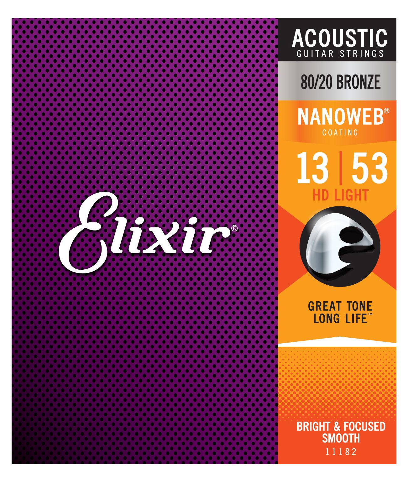 Elixir 11182 Akustik 80/20 Nanoweb HD Light