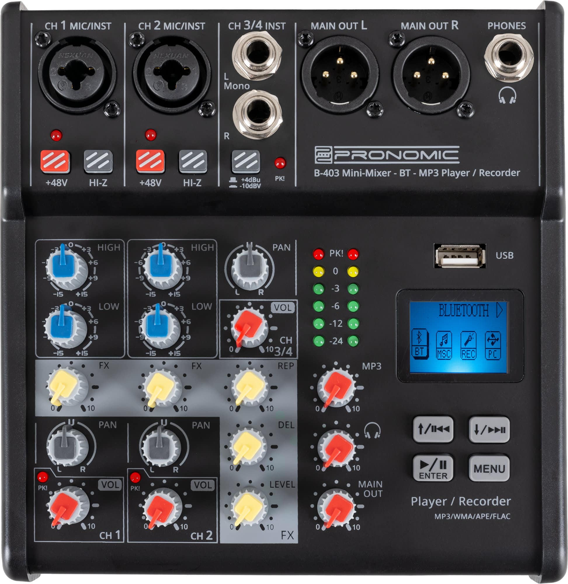 Pronomic B-403 Mini-Mixer mit Bluetooth® und USB-Recording  - Retoure (Zustand: sehr gut)