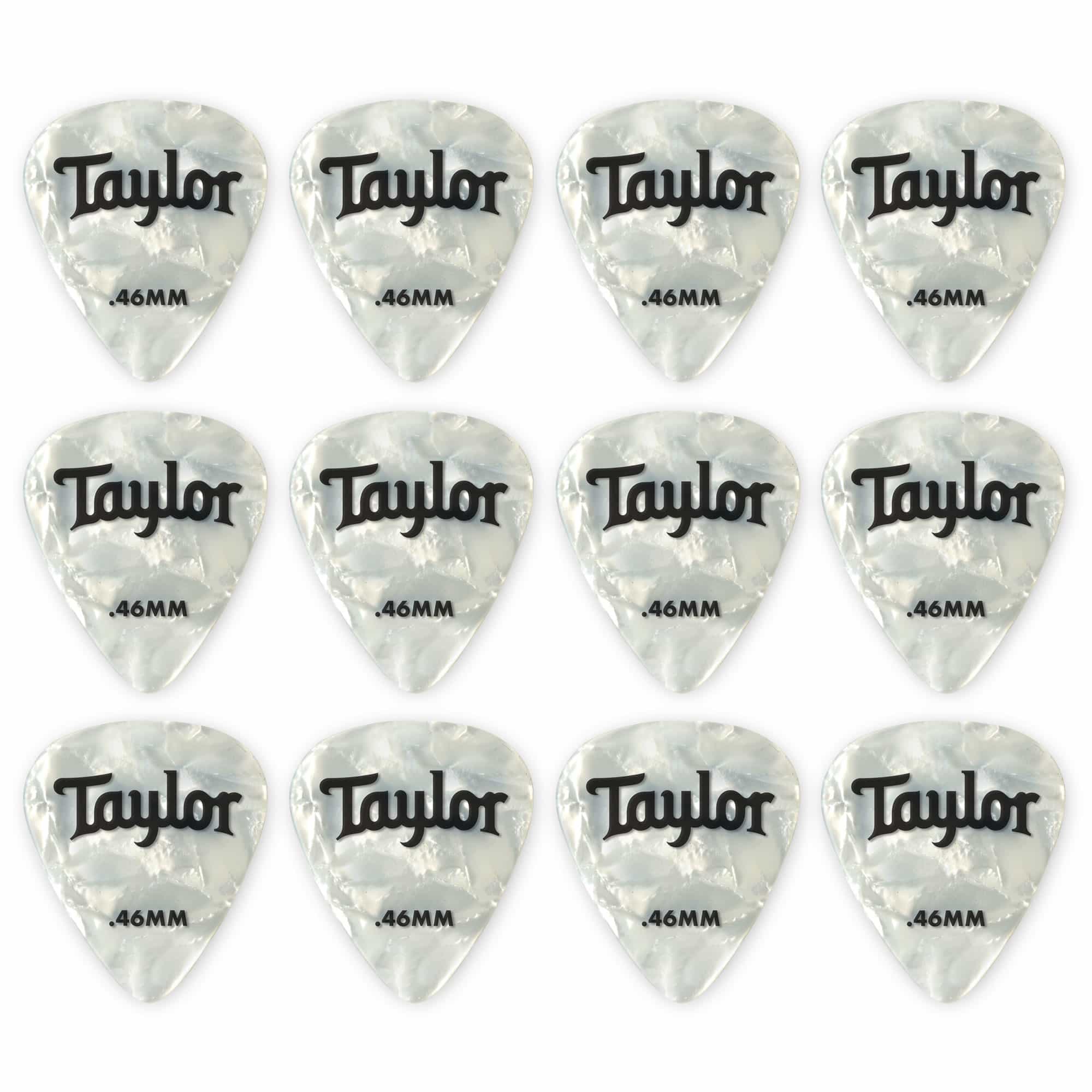 Taylor Celluloid 12er Pack Plektren Wht Pearl 0,46