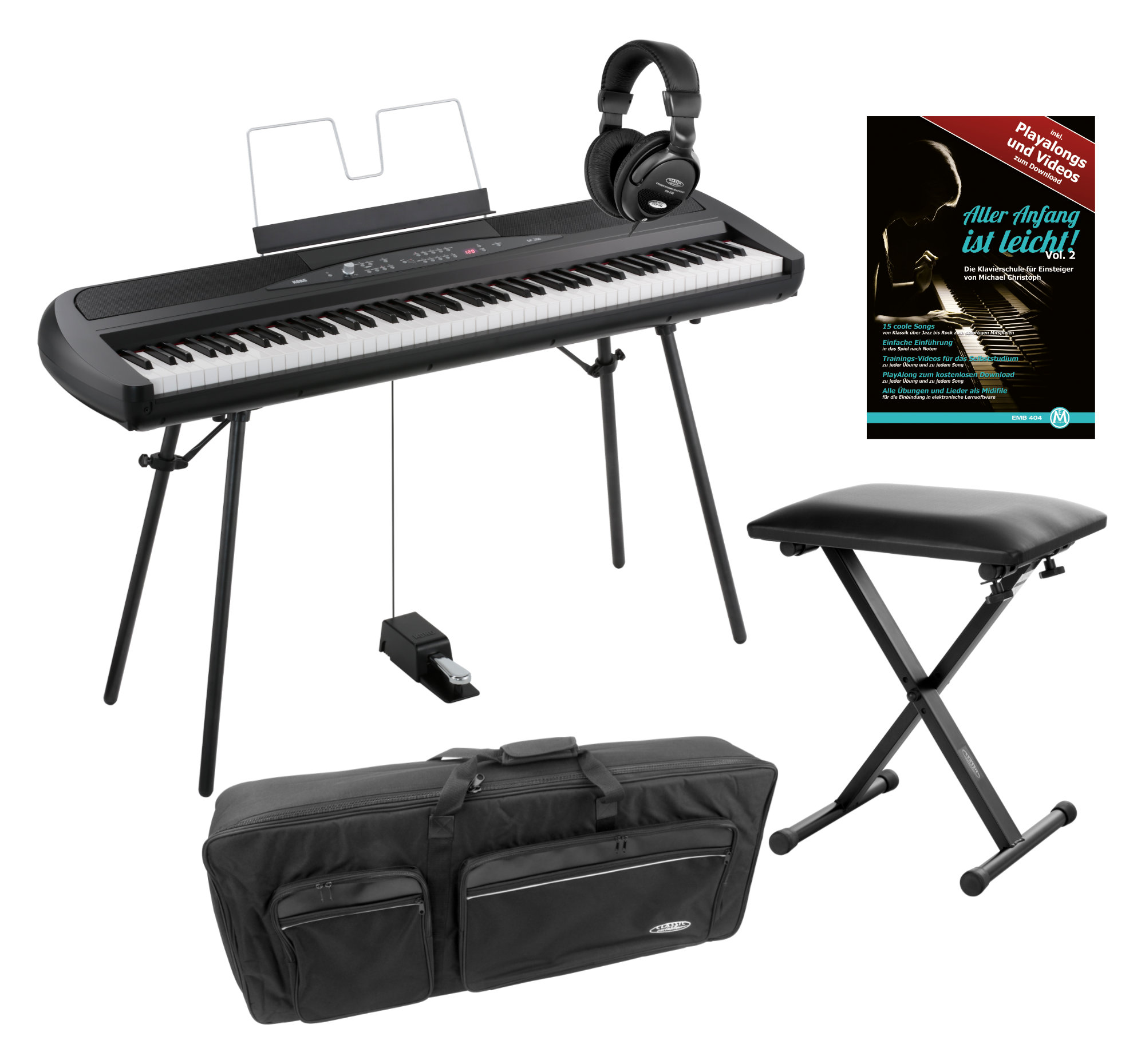 Korg SP-280 BK Portable Piano Set Schwarz