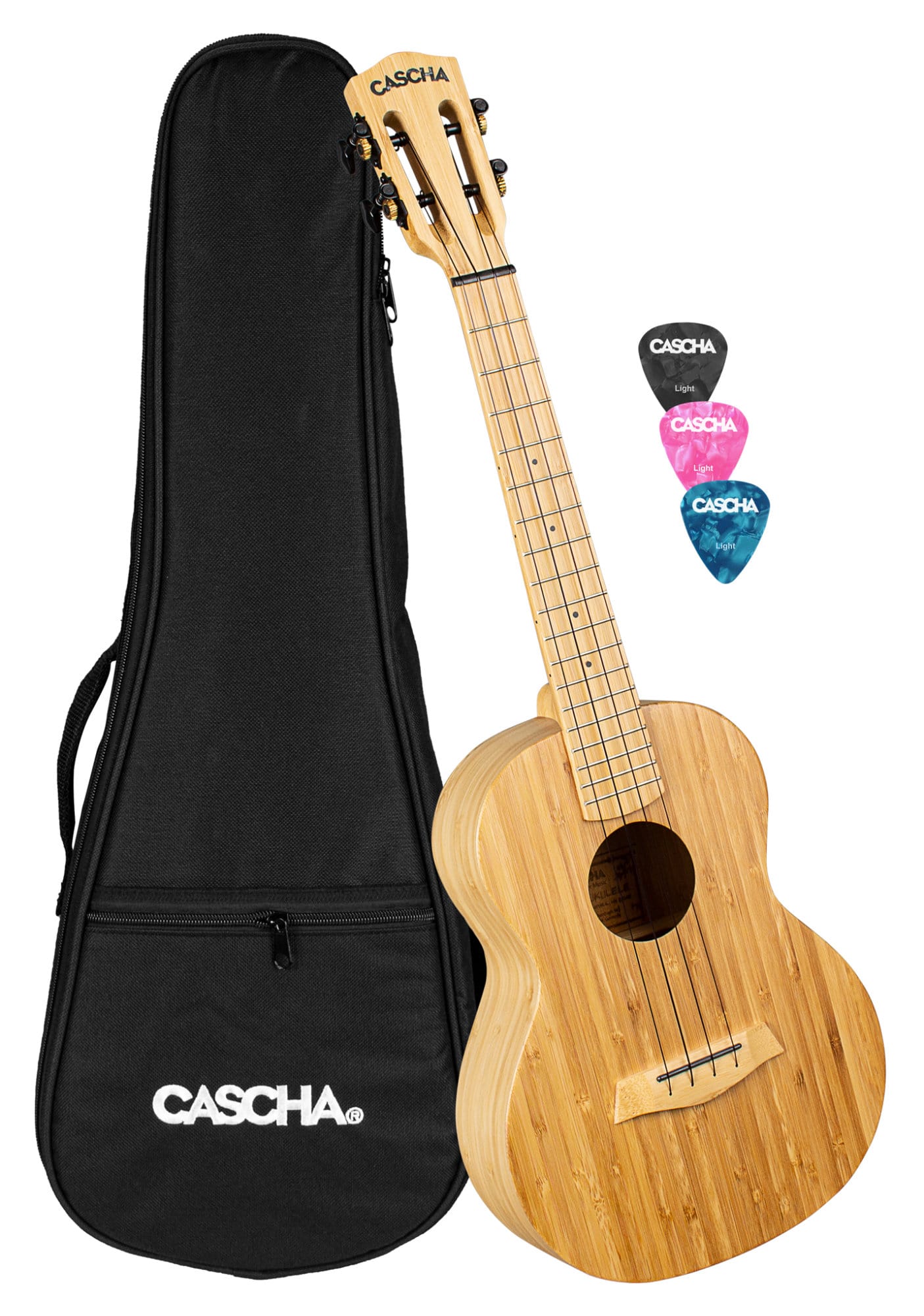 Cascha 2314 Tenor Ukulele Bamboo Natur Bundle