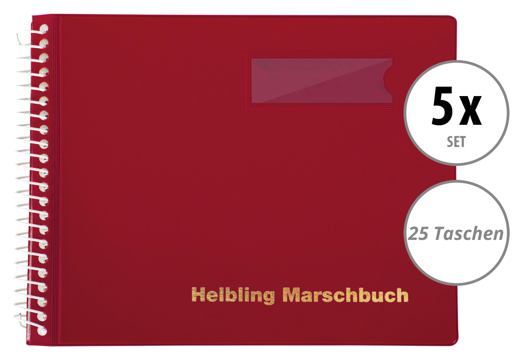 Helbling BMR25 Marschbuch rot 25 Taschen 5x Set