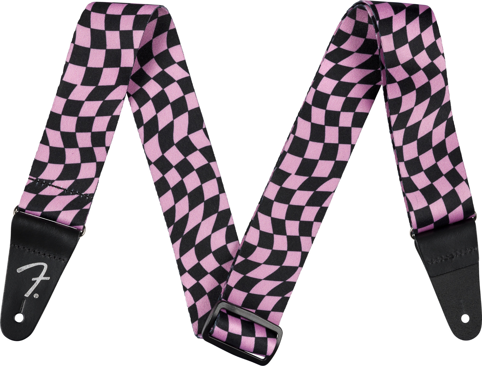 Fender Wavy Checkerboard Polyester Strap 2" Pink