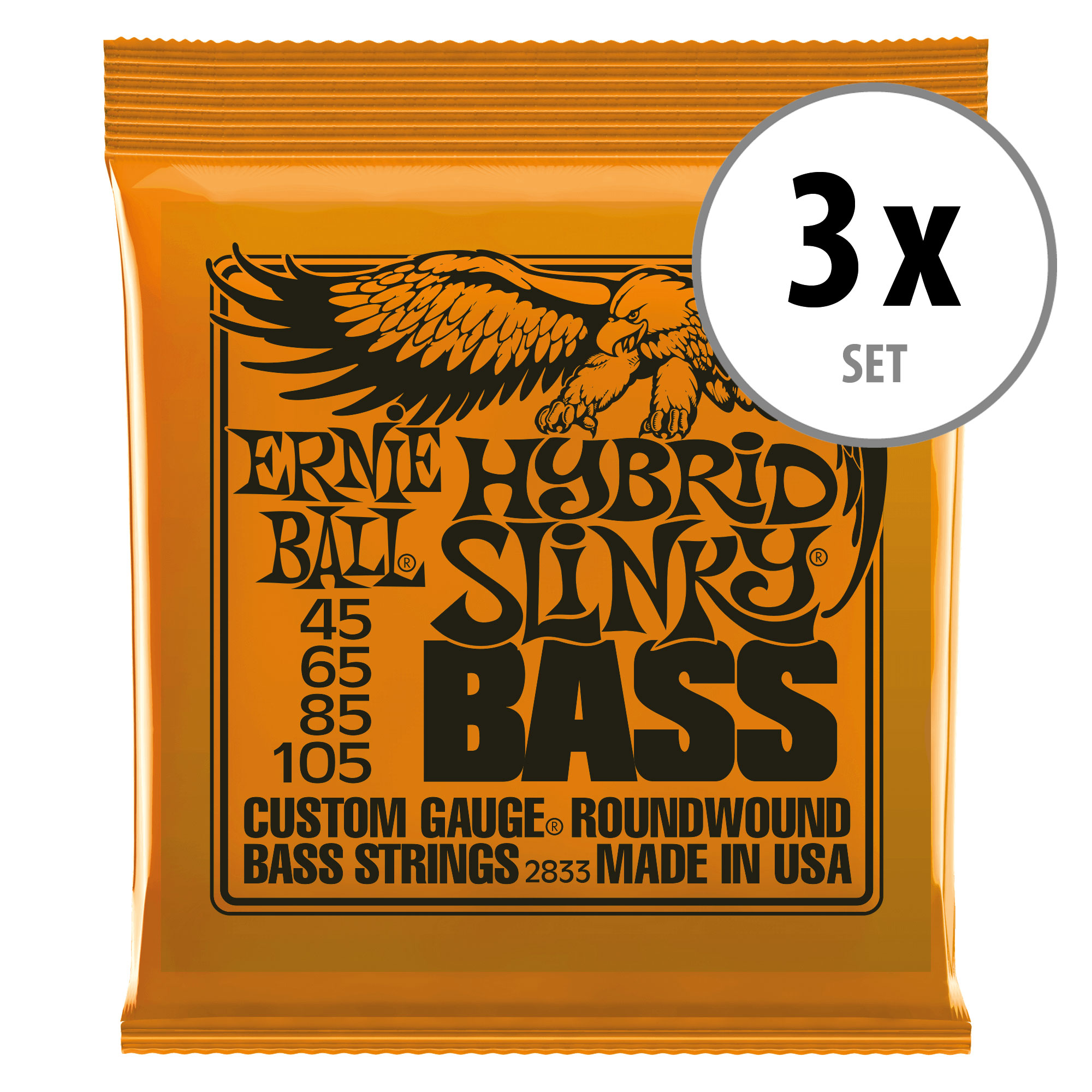 Ernie Ball 2833 Hybrid Slinky Bass 3er Set