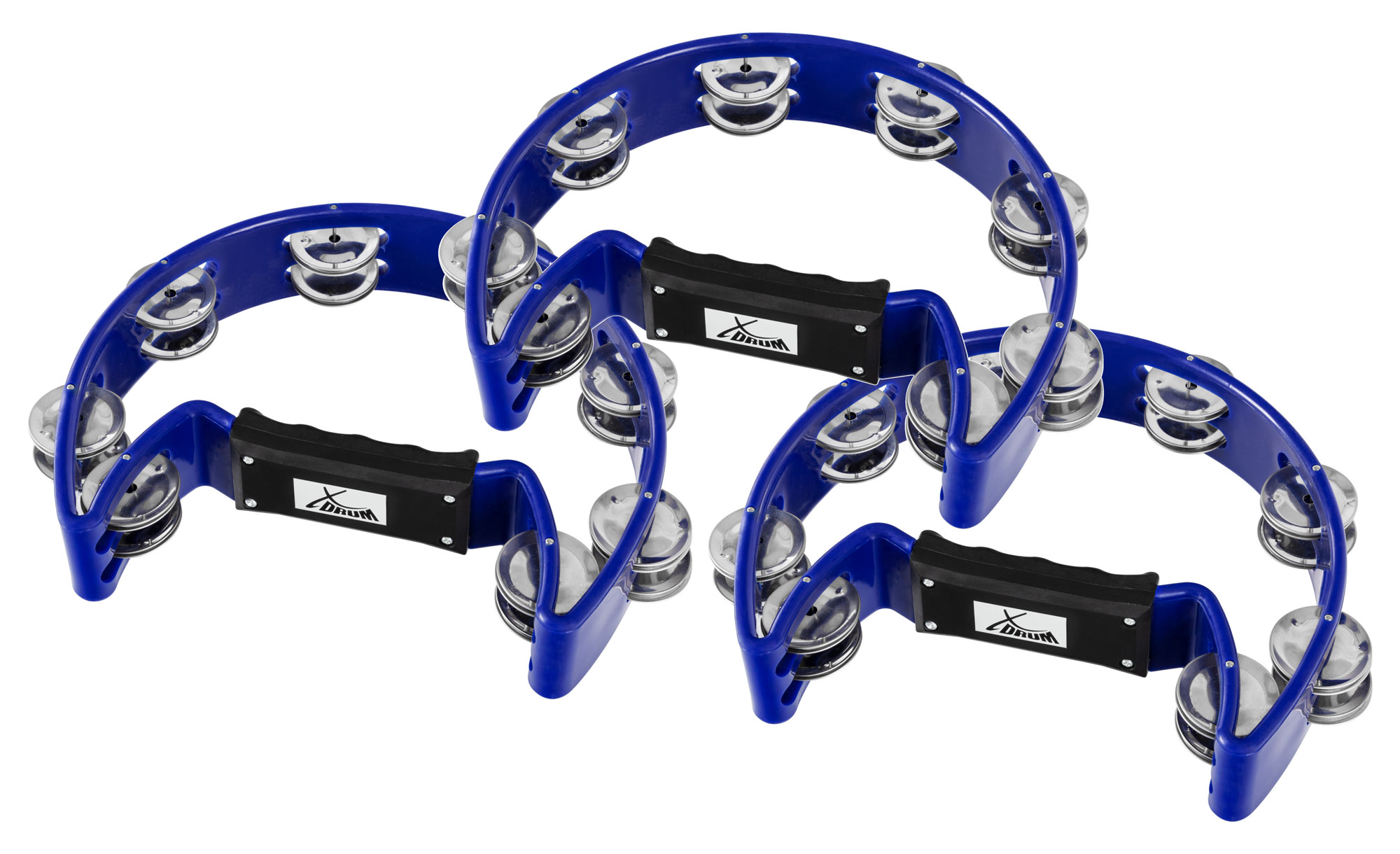 3er Set XDrum TM-1 Hand Tambourin Blau