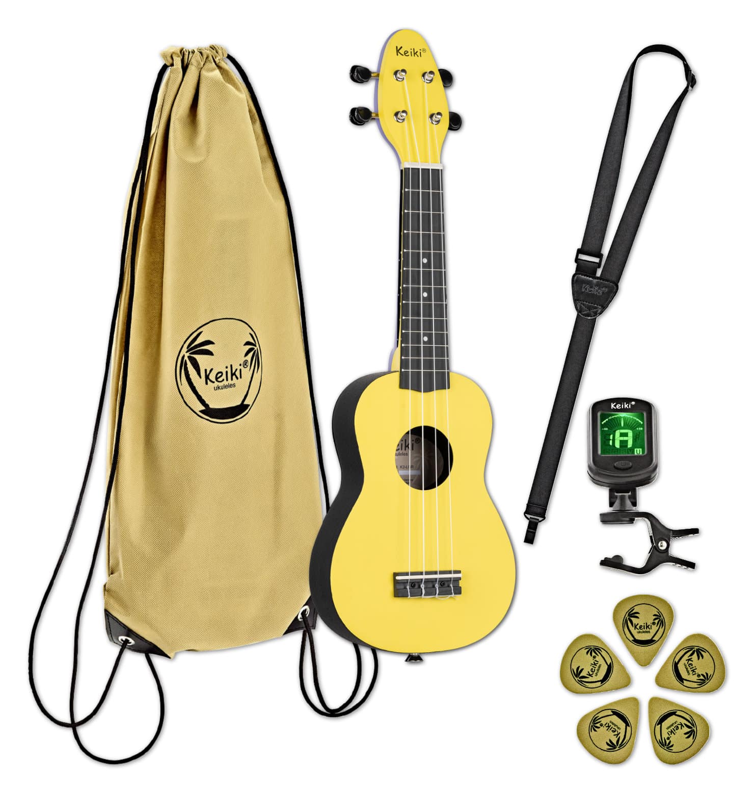 Ortega K2-LGR Keiki Sopran Ukulele Pack "Lemon Grass"