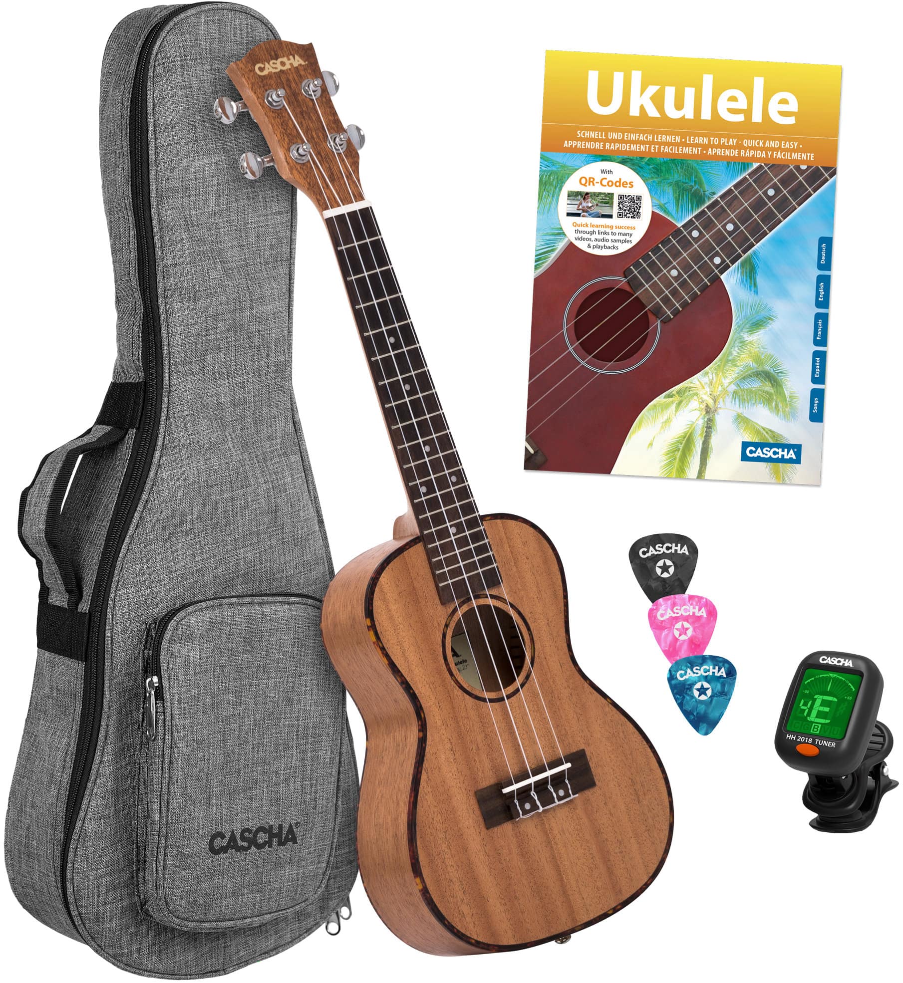 Cascha 2036 Premium Mahagoni Konzert Ukulele Bundle  - Retoure (Zustand: sehr gut)