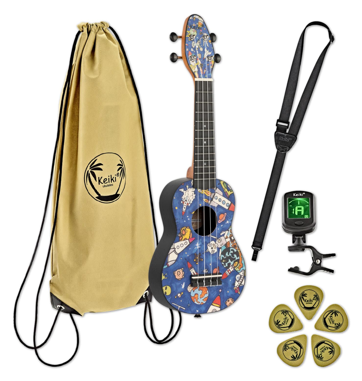 Ortega K2-SP Keiki Sopran Ukulele Pack "Spaceman"