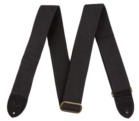 Fender Strap 2" Cotton/Leather Oval BLK