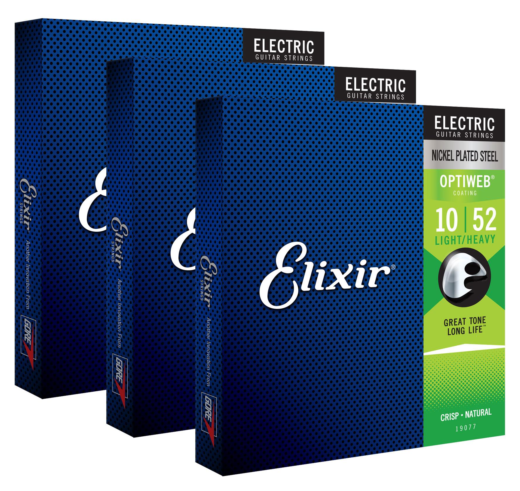 Elixir 19077 Electric Optiweb Light/Heavy 3er Set