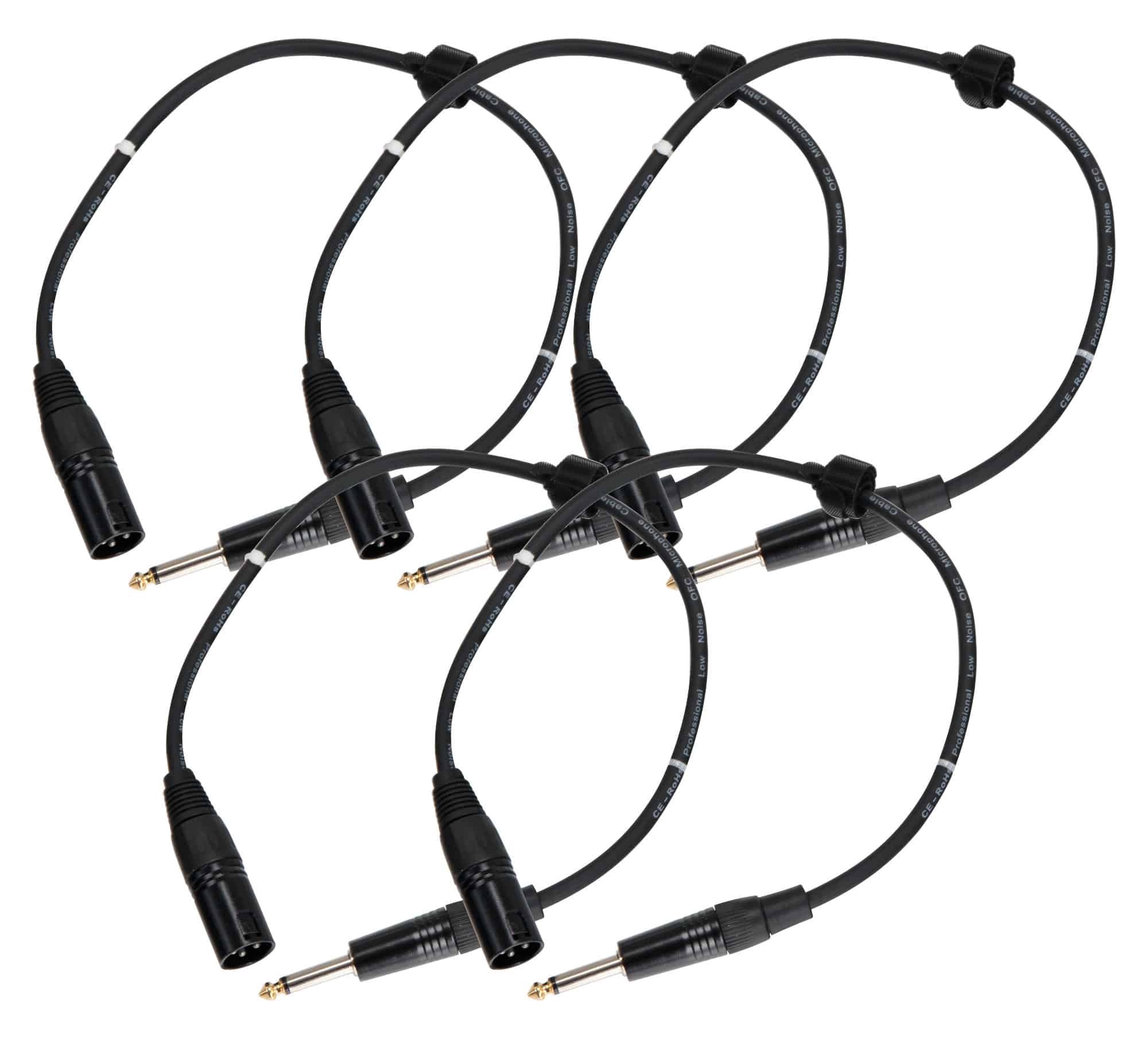 Pronomic Stage JMXM-0.5 Audiokabel Monoklinke/XLR 0,5m Schwarz 5er Set