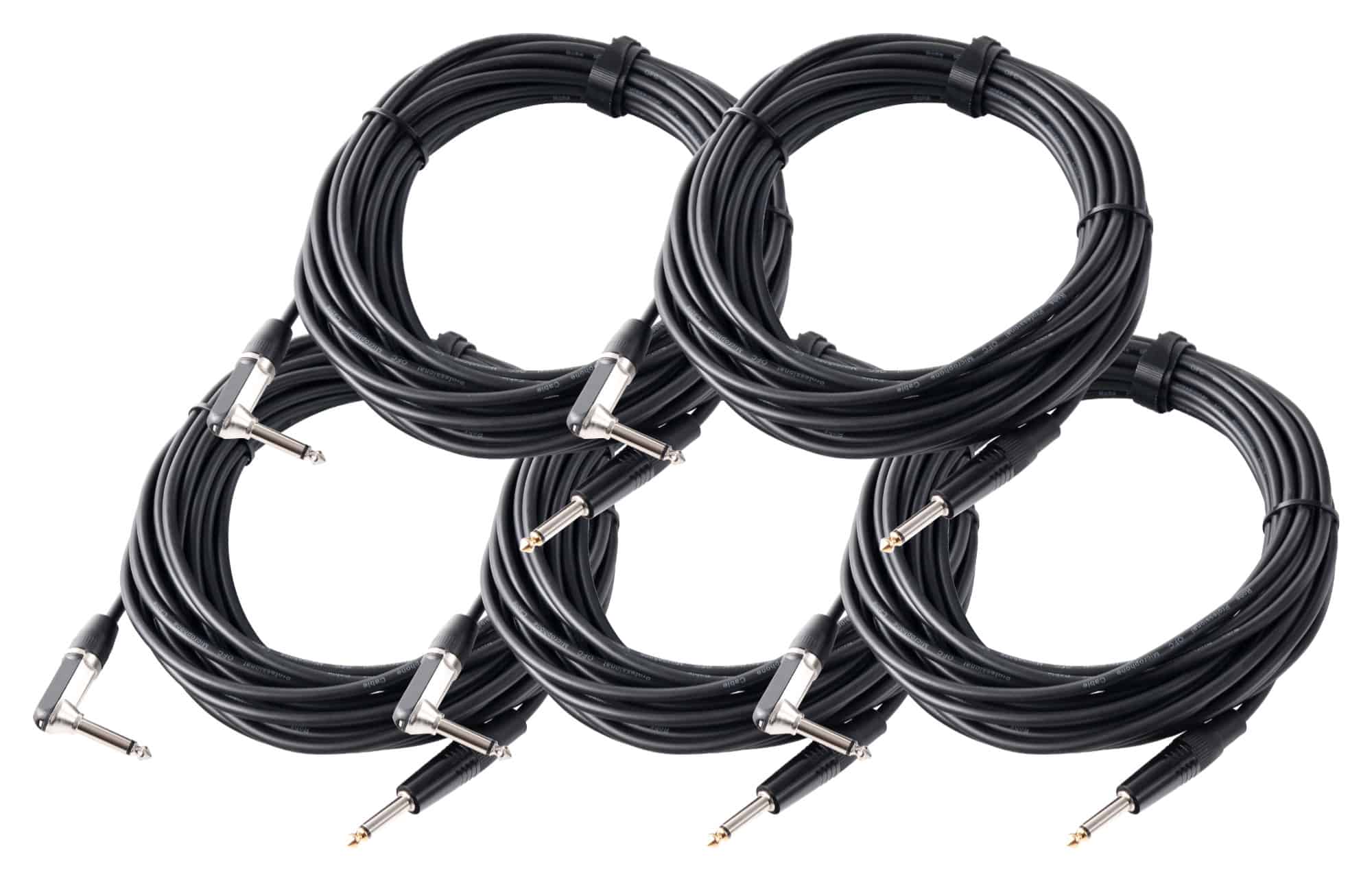 Pronomic Stage INST-A-10 Winkelklinkenkabel 5x Set 10m, 1,5mm