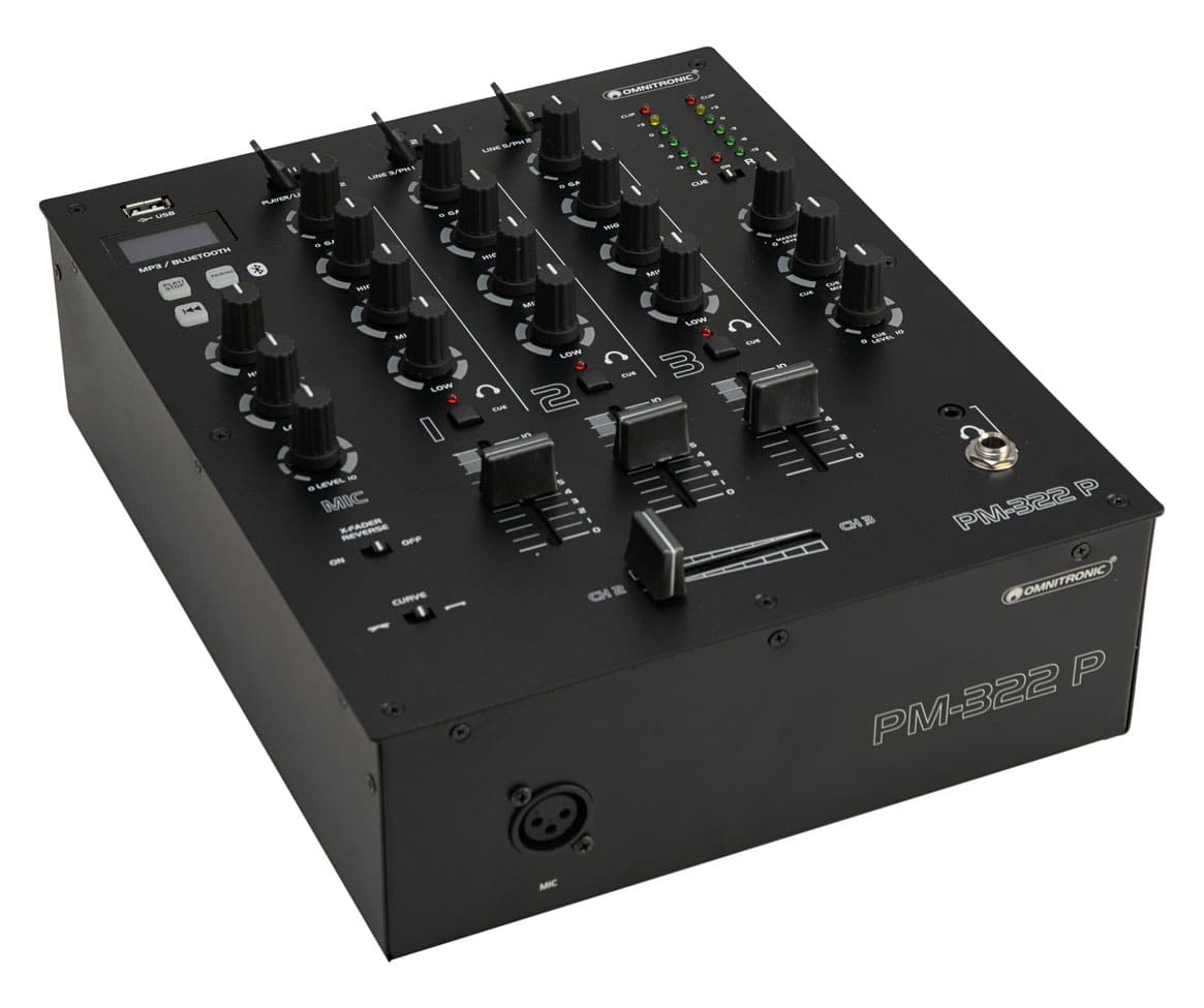 Omnitronic PM-322P DJ Mixer mit Bluetooth & MP3-Player  - Retoure (Zustand: sehr gut)