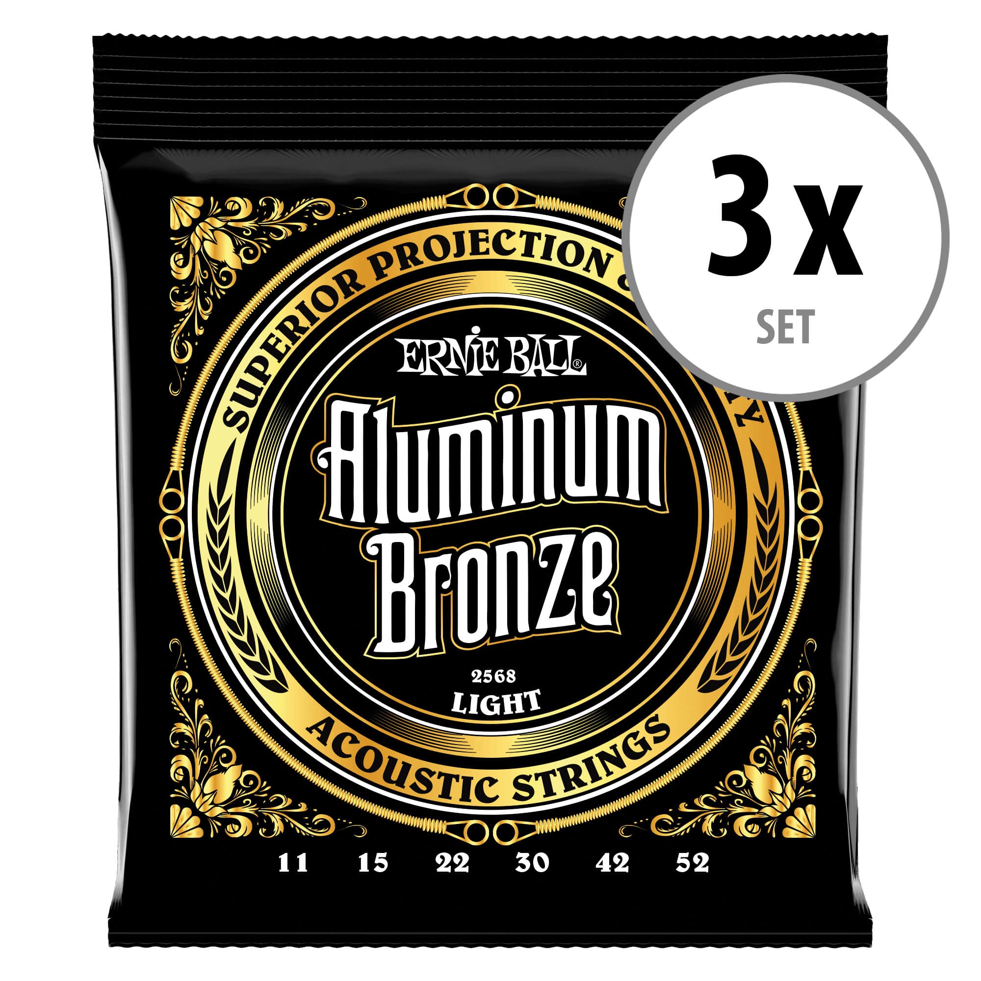 Ernie Ball 2568 Aluminum Bronze Light 3x Set