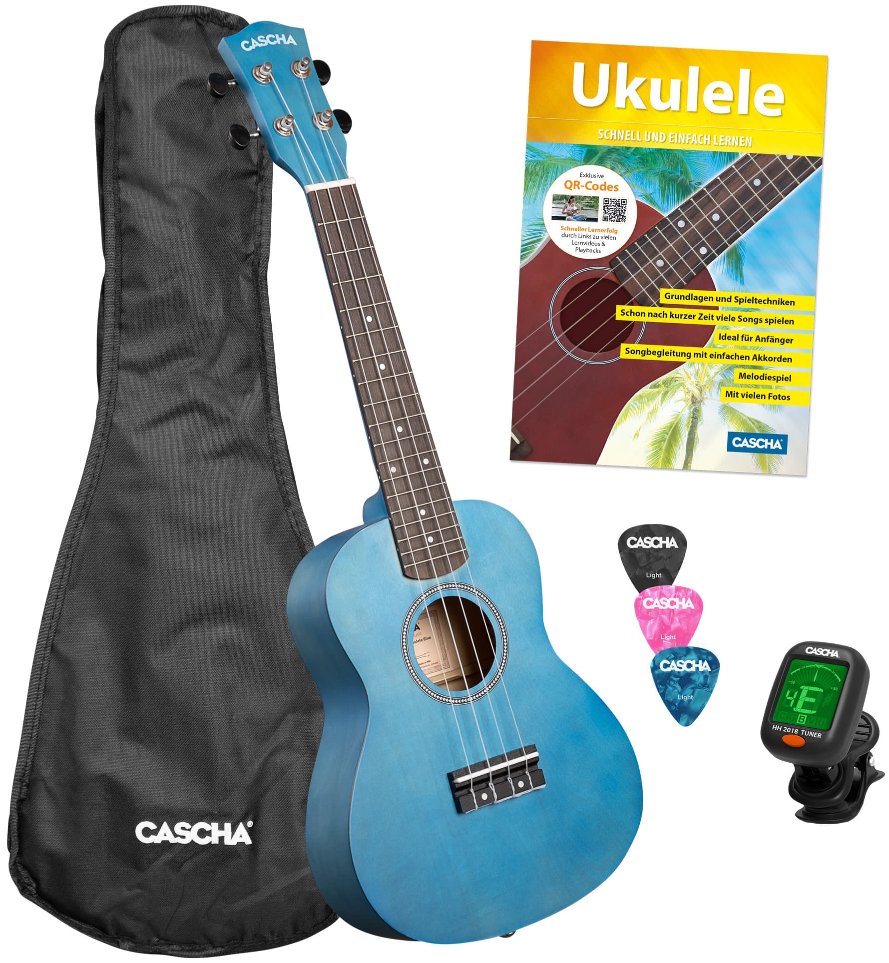 Cascha Linde Sopran Ukulele Set Blau