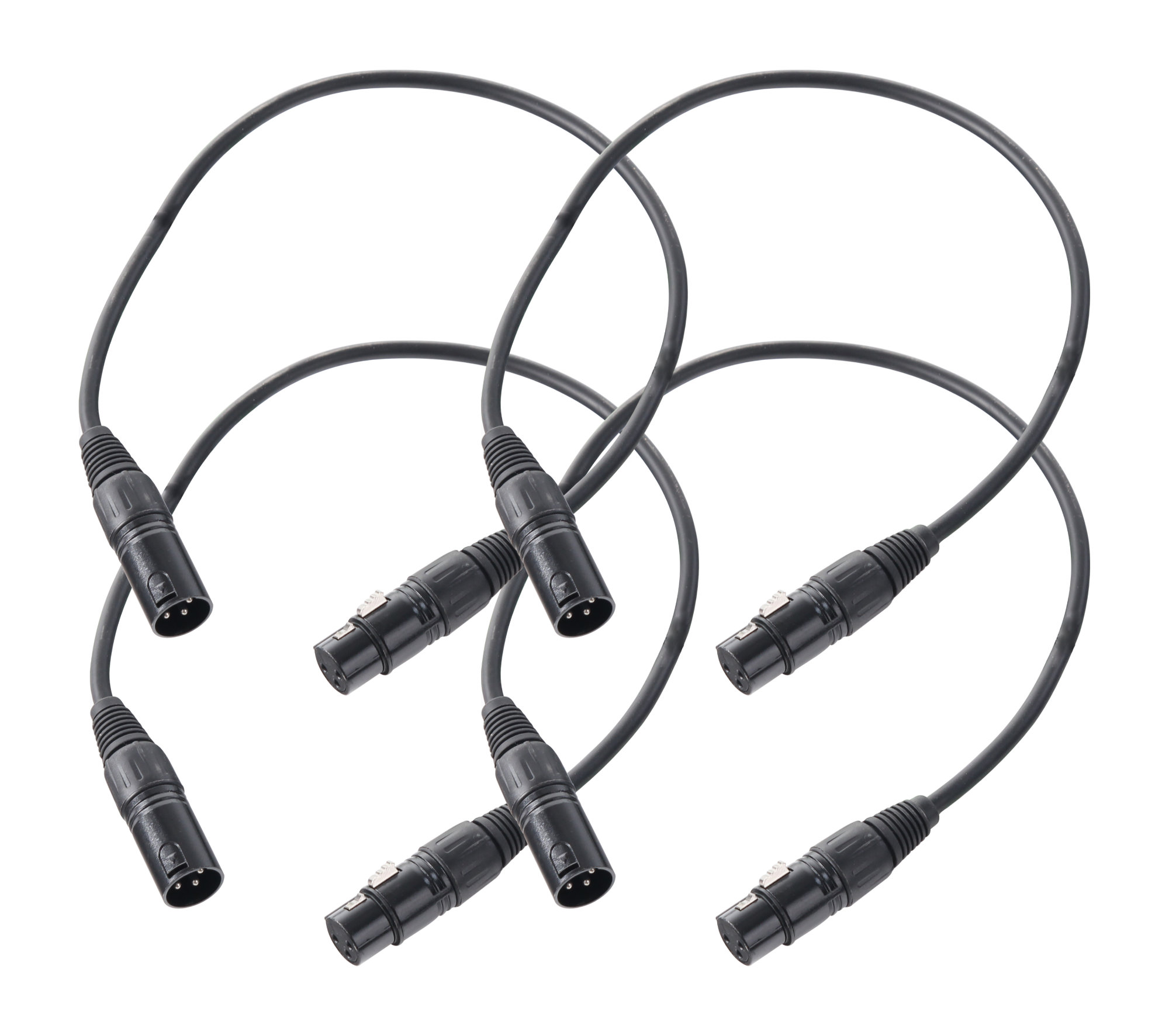 Pronomic Stage XFXM-0.5 Mikrofonkabel XLR 0,5 m Schwarz 4er Set