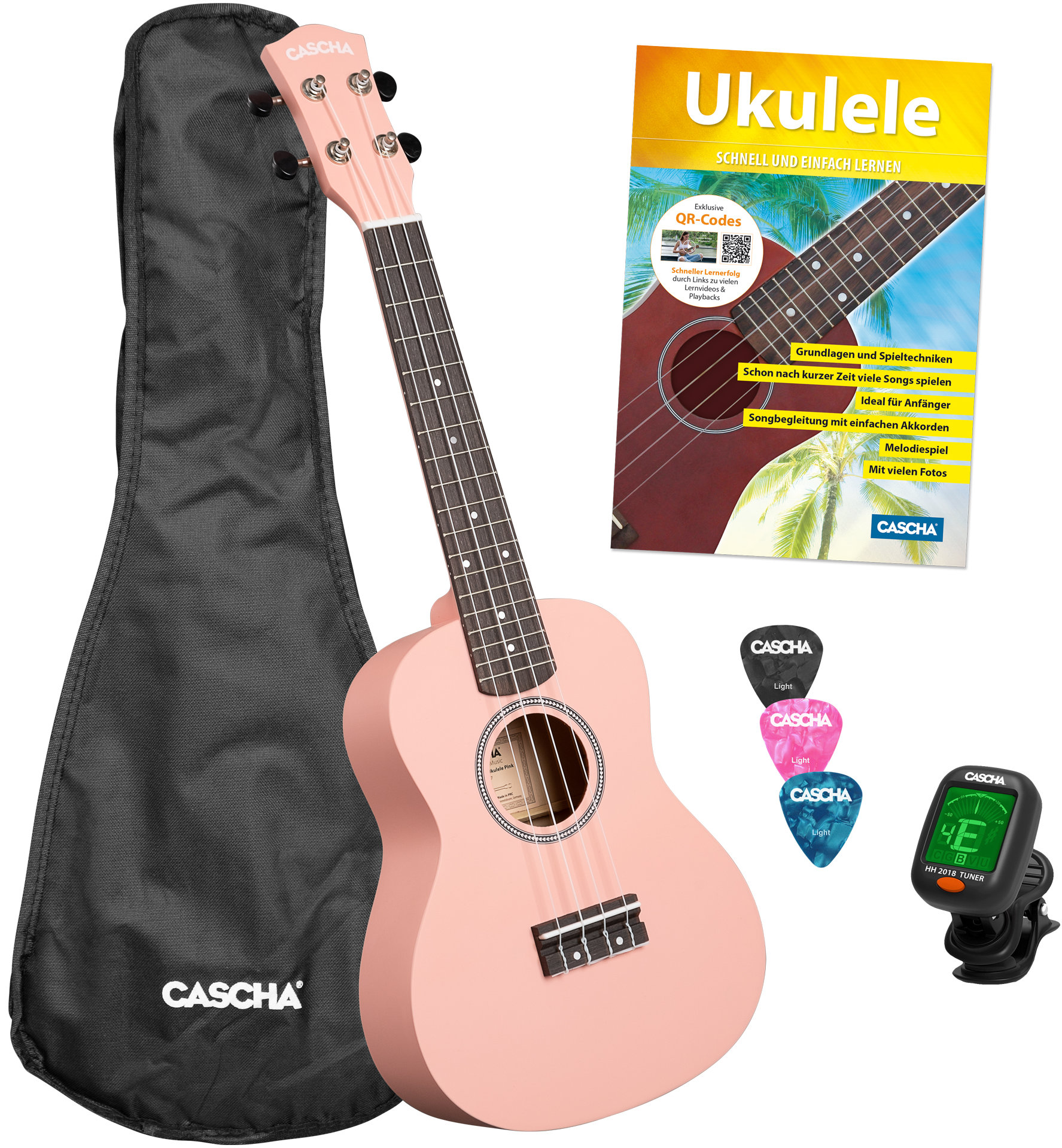 Cascha Linde Sopran Ukulele Set Pink  - Retoure (Zustand: gut)