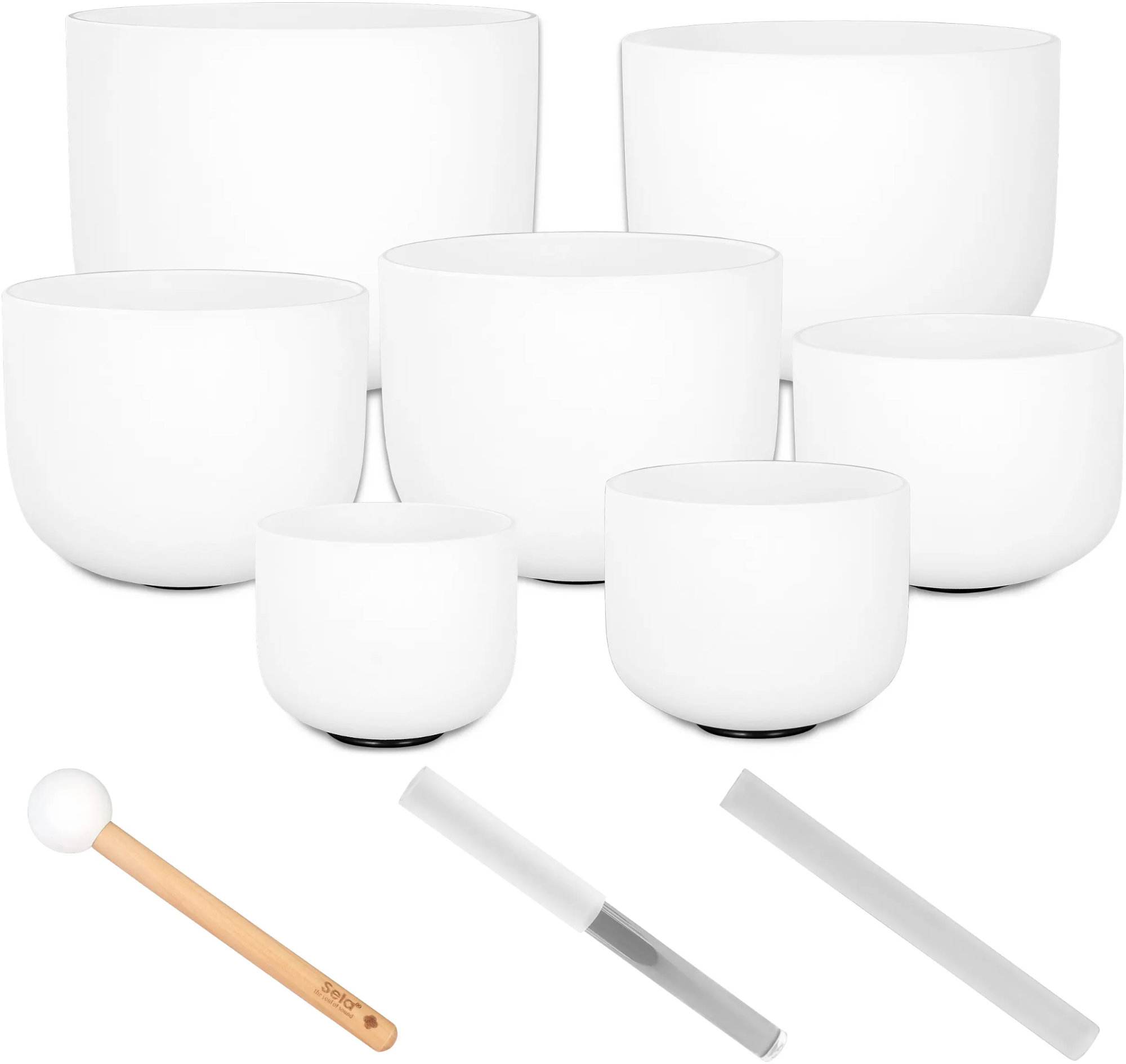 Sela SECF-SET Crystal Singing Bowl Set Frosted 440 Hz