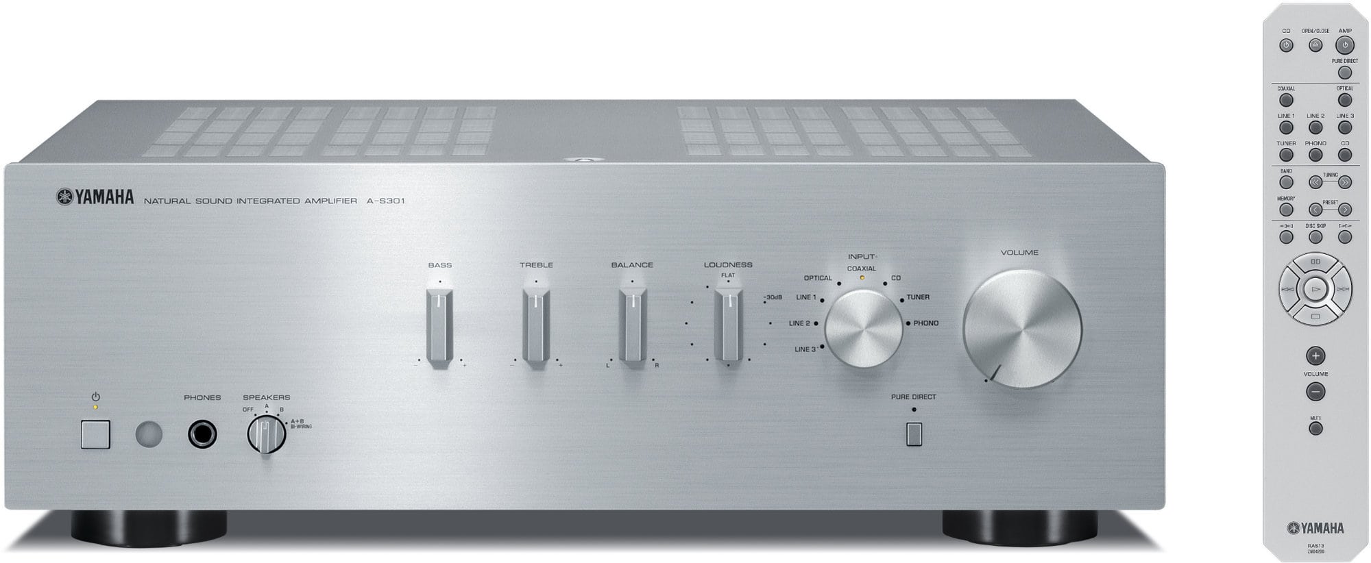 Yamaha A-S301 HiFi Stereo Verstärker Silber  - 1A Showroom Modell (Zustand: wie neu, in OVP)