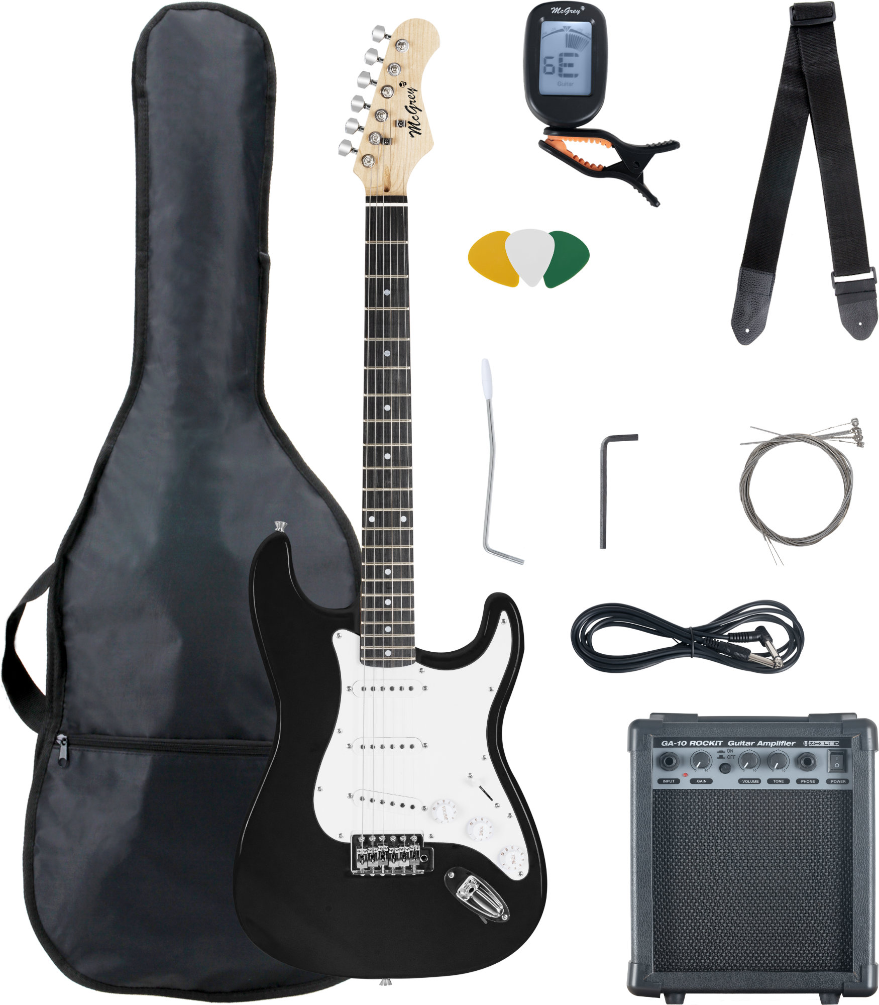 McGrey Rockit E-Gitarre ST-Komplettset Black  - Retoure (Zustand: akzeptabel)