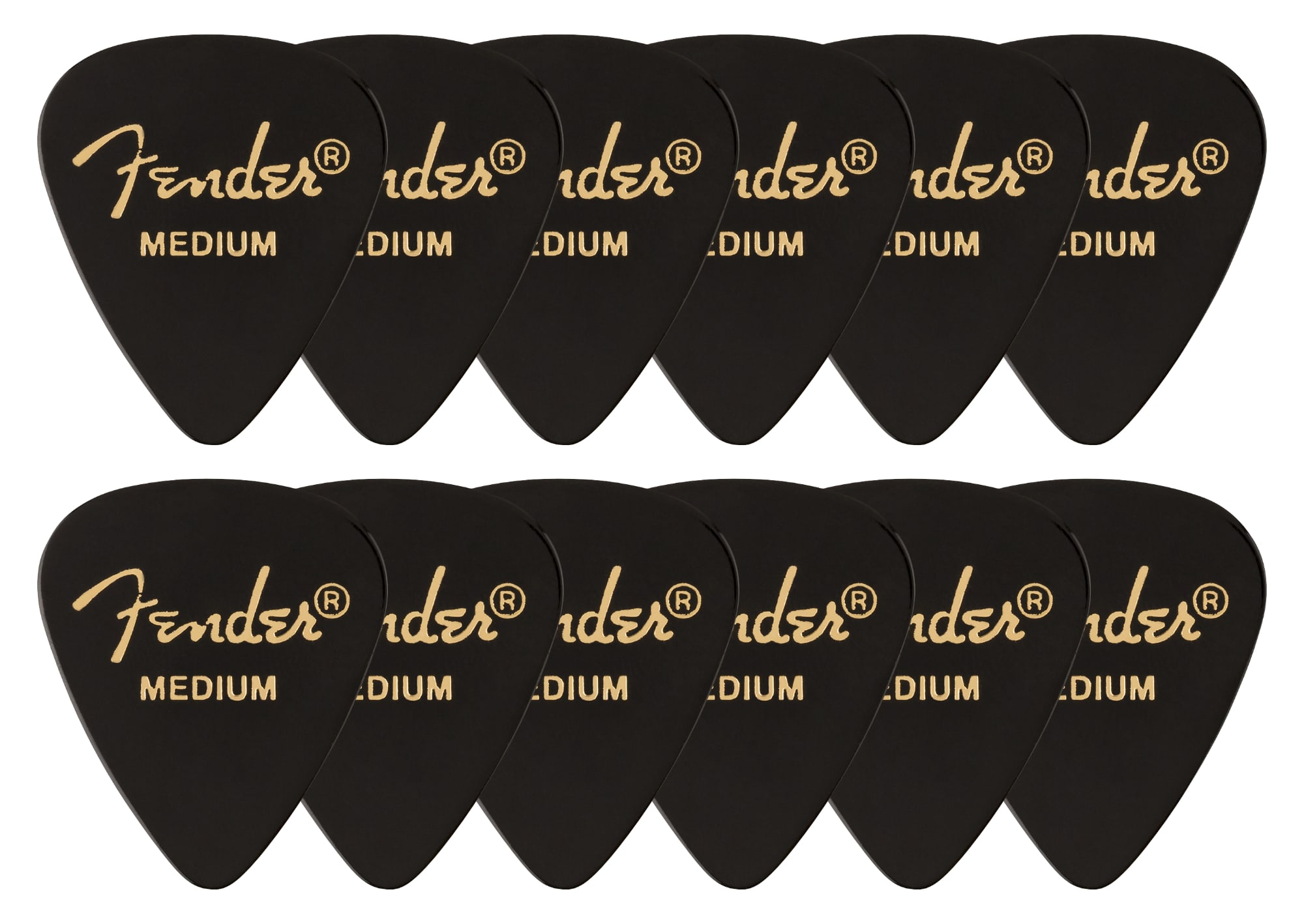 Fender 351 Premium Plektren Medium 12er Pack Black