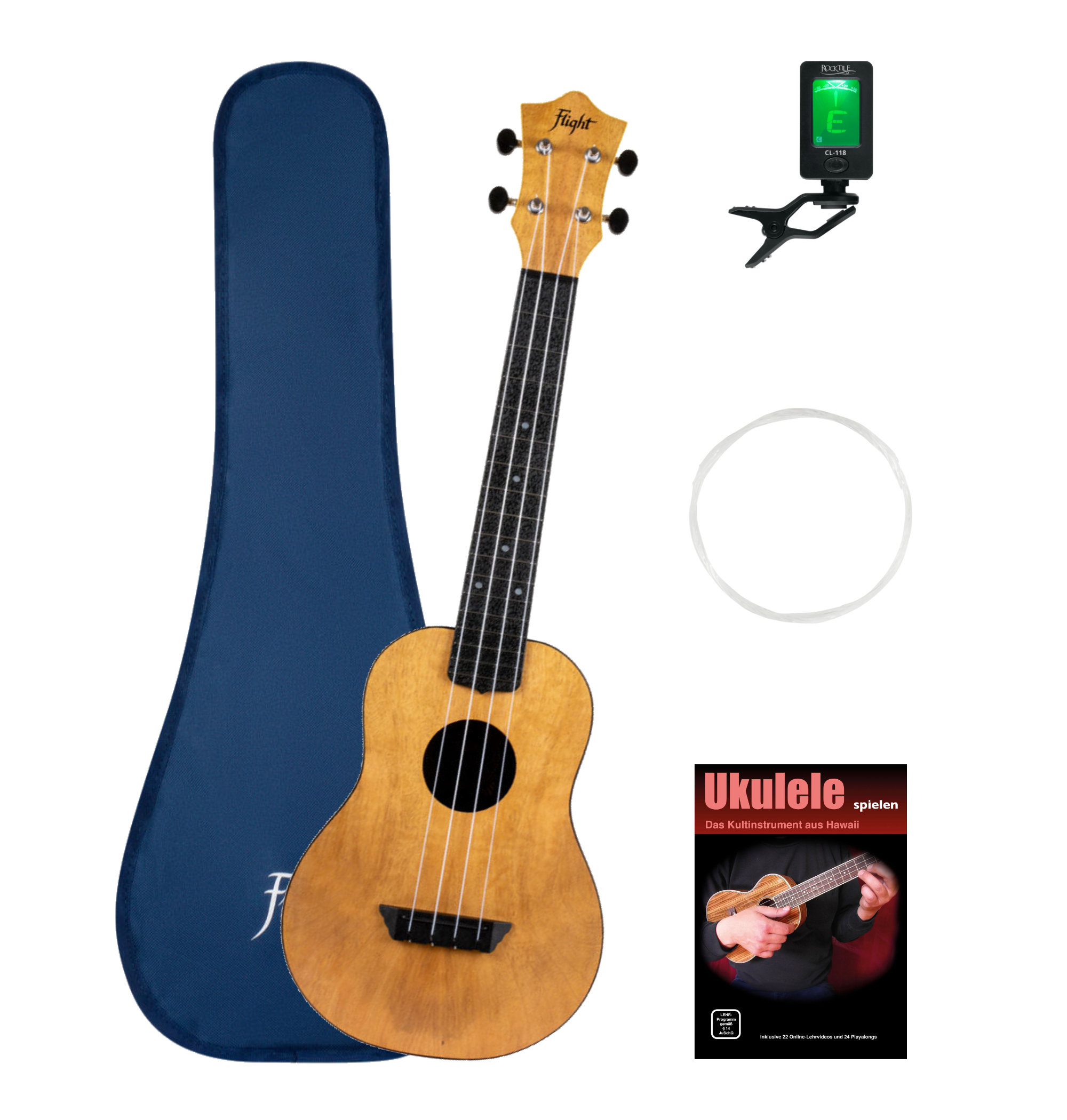 Flight TUC55 Mango Travel Konzert Ukulele Set