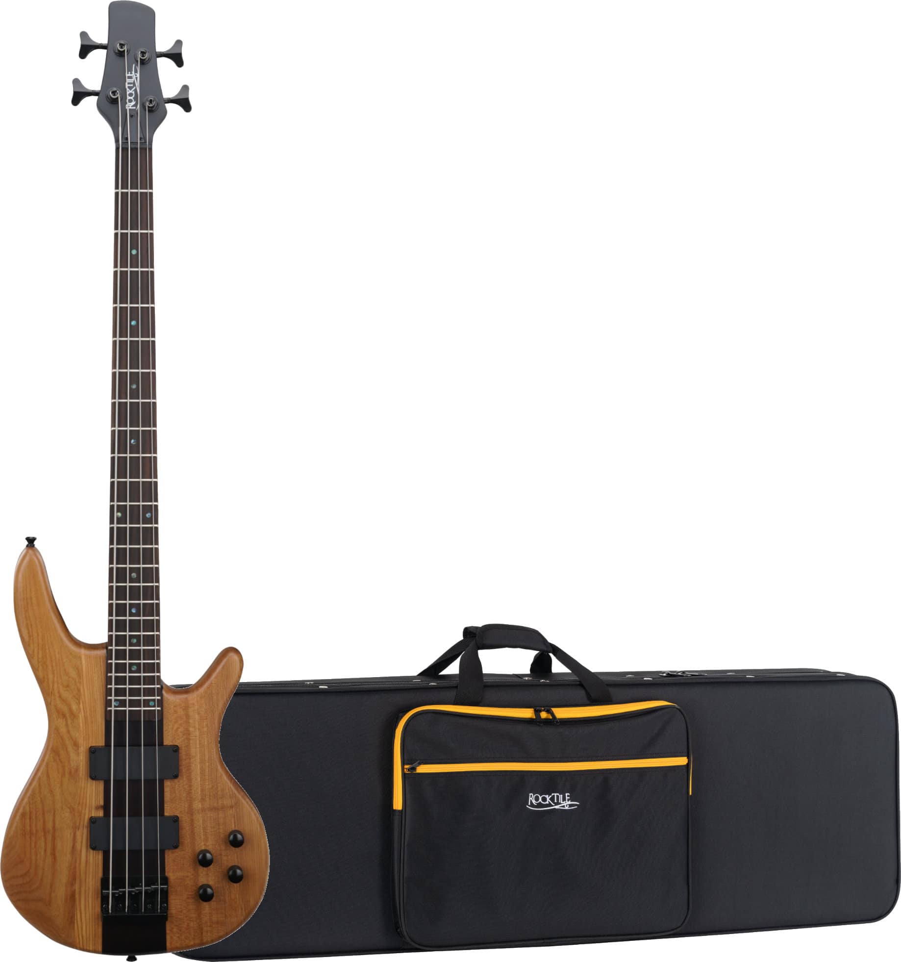 Rocktile Pro LB104-N LowBone E-Bass Natural Softcase Set