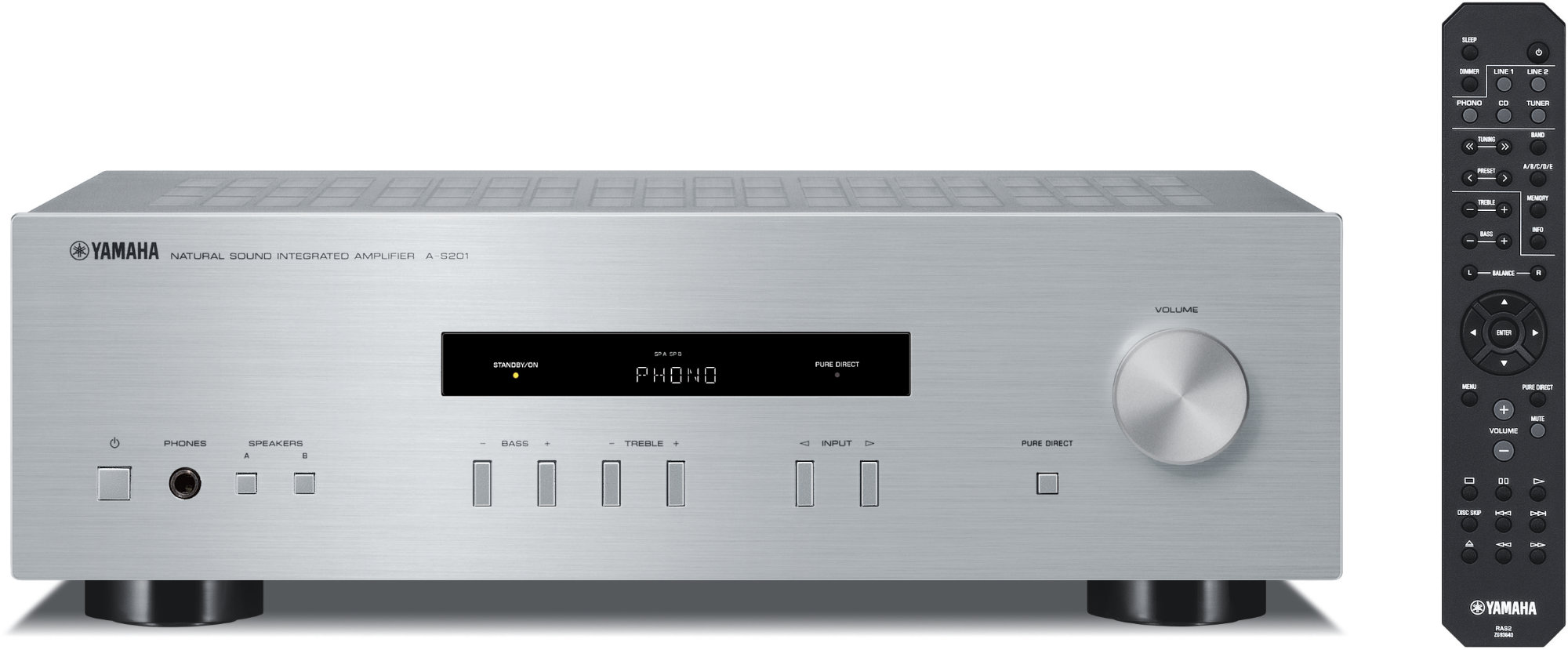 Yamaha A-S201 HiFi Stereo Verstärker Silber  - 1A Showroom Modell (Zustand: wie neu, in OVP)