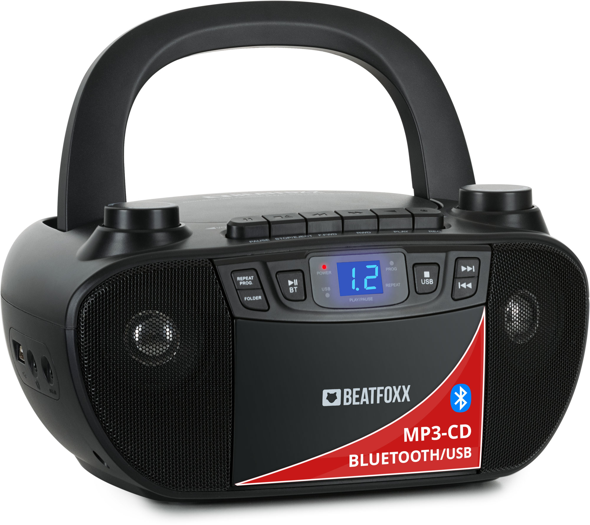 Beatfoxx CDB-1016U BK Boombox mit Kassette, Bluetooth und USB  - Retoure (Zustand: sehr gut)