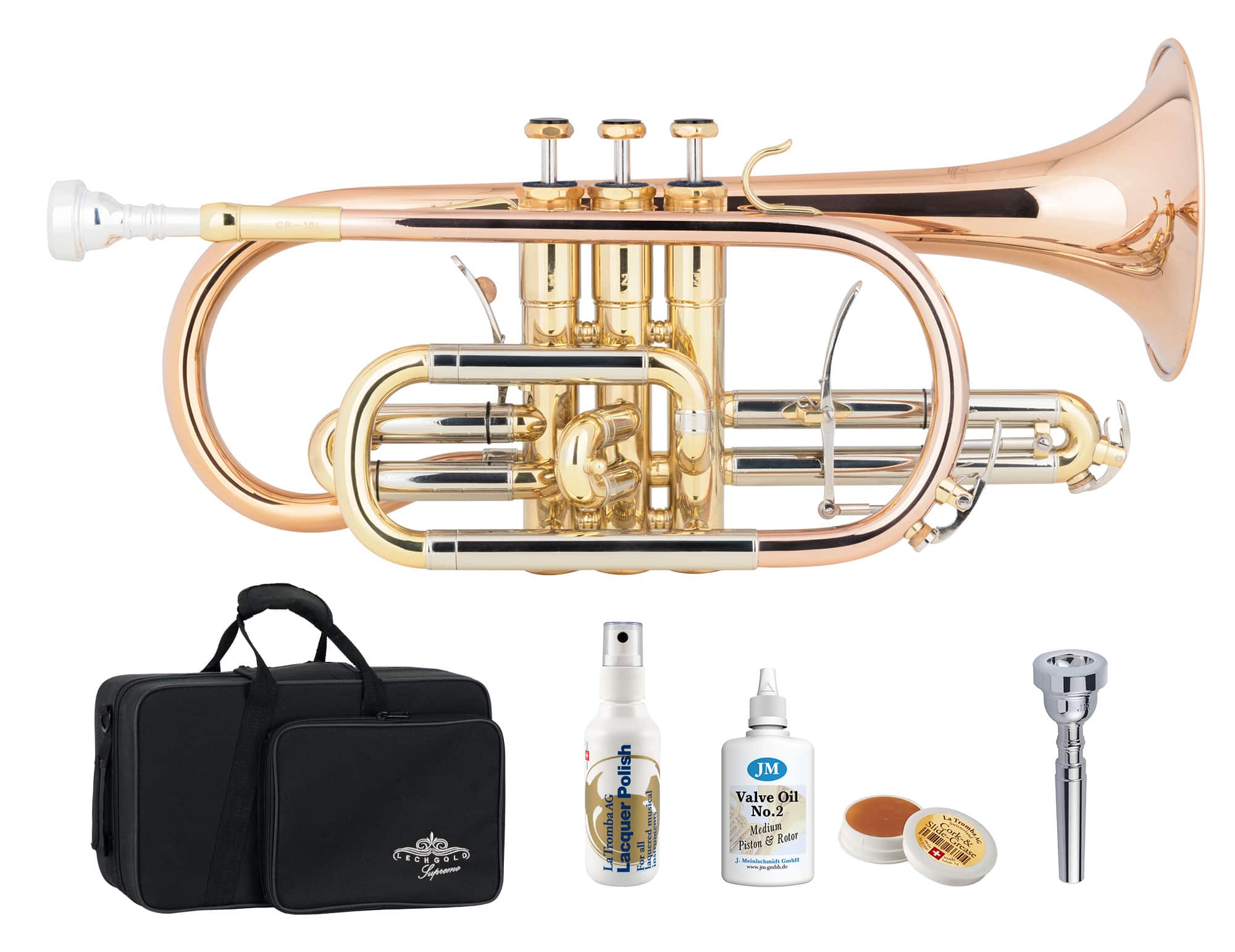 Lechgold Supreme CR-18L Bb-Kornett lackiert Deluxe Set