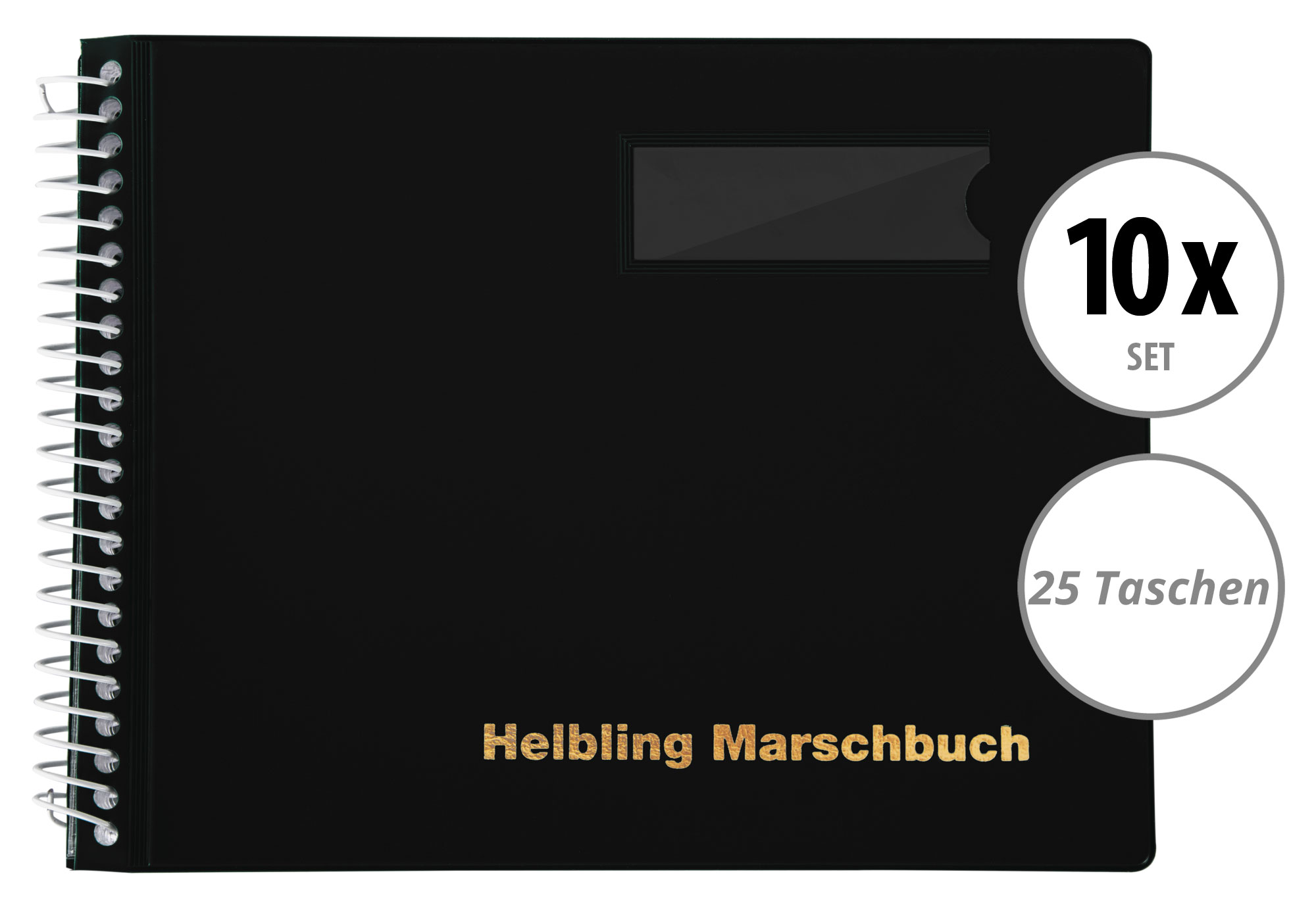 Helbling BMS25 Marschbuch schwarz 25 Taschen 10x Set