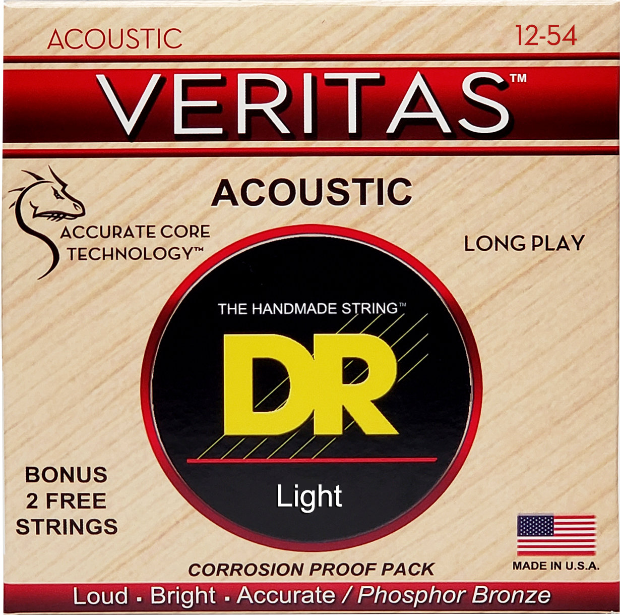 DR Strings Veritas Acoustic VTA-12 Light 12-54