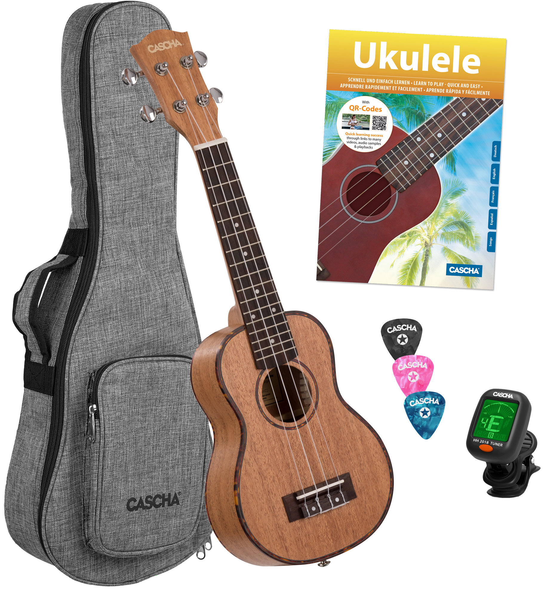 Cascha 2027 Premium Mahagoni Sopran Ukulele Bundle  - Retoure (Zustand: sehr gut)