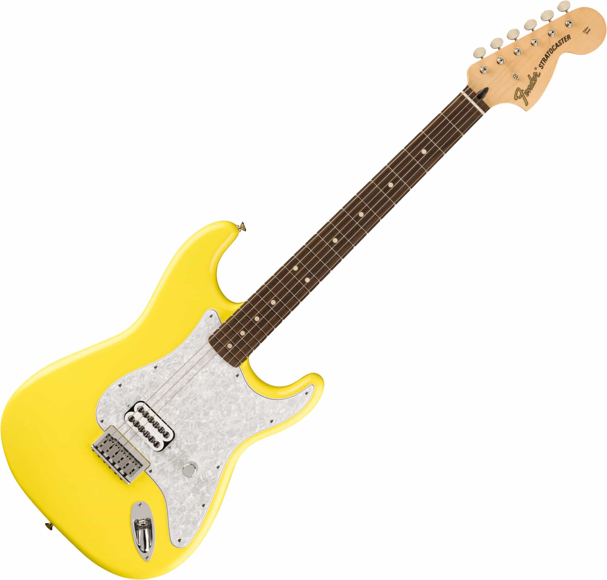 Fender LTD Tom Delonge Stratocaster Graffiti Yellow RW   - Retoure (Zustand: sehr gut)